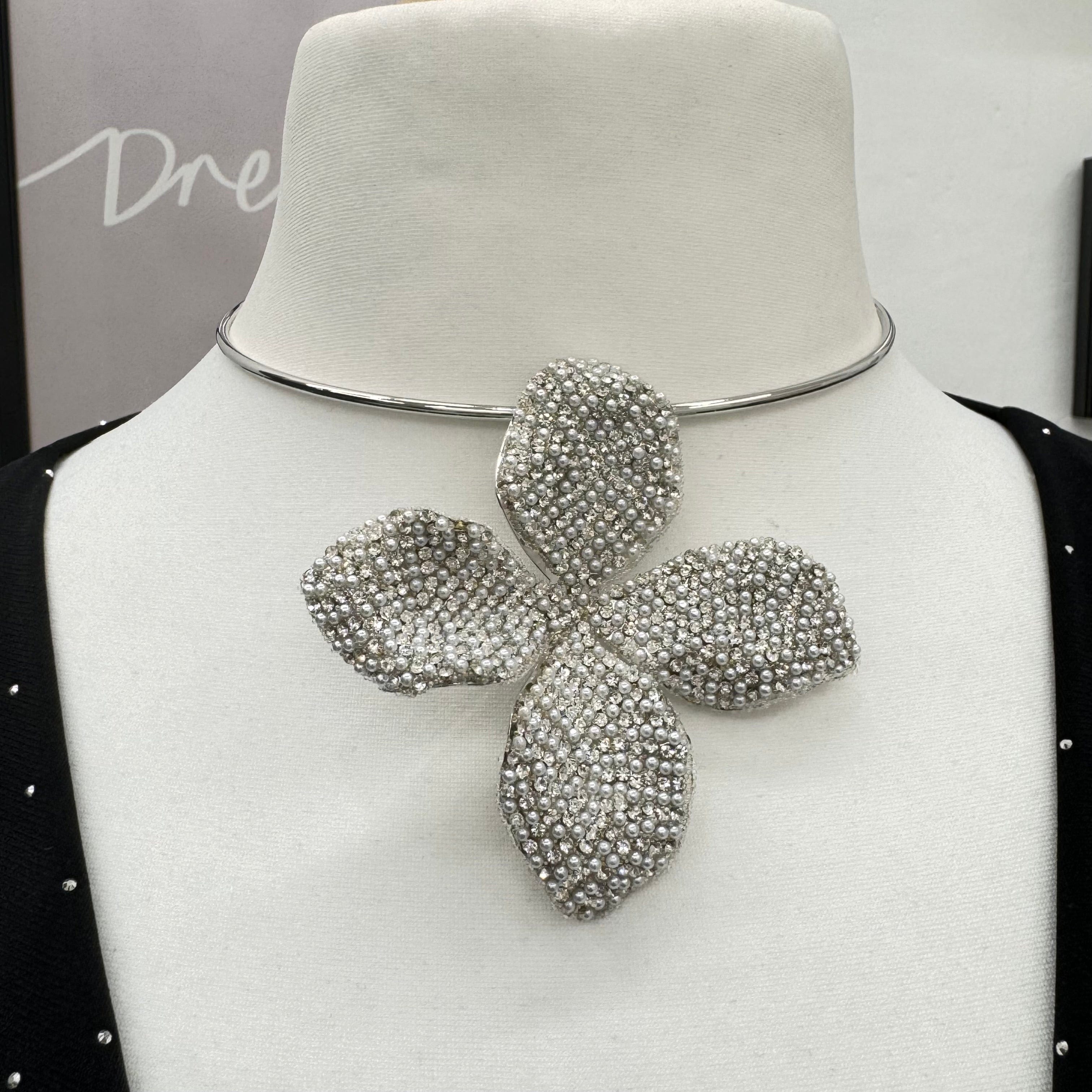 Choker Flower Silver