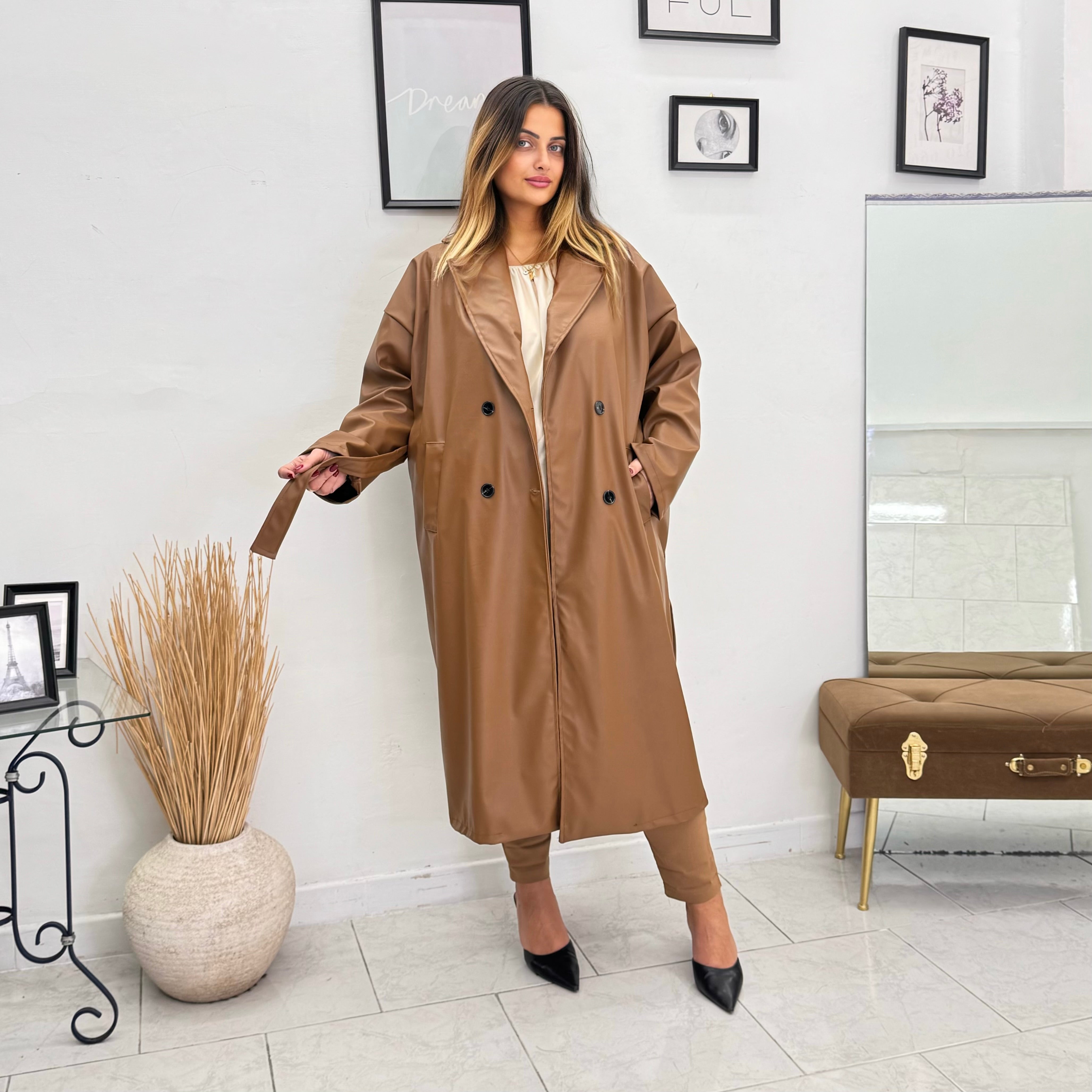 Trench in Ecopelle Giada