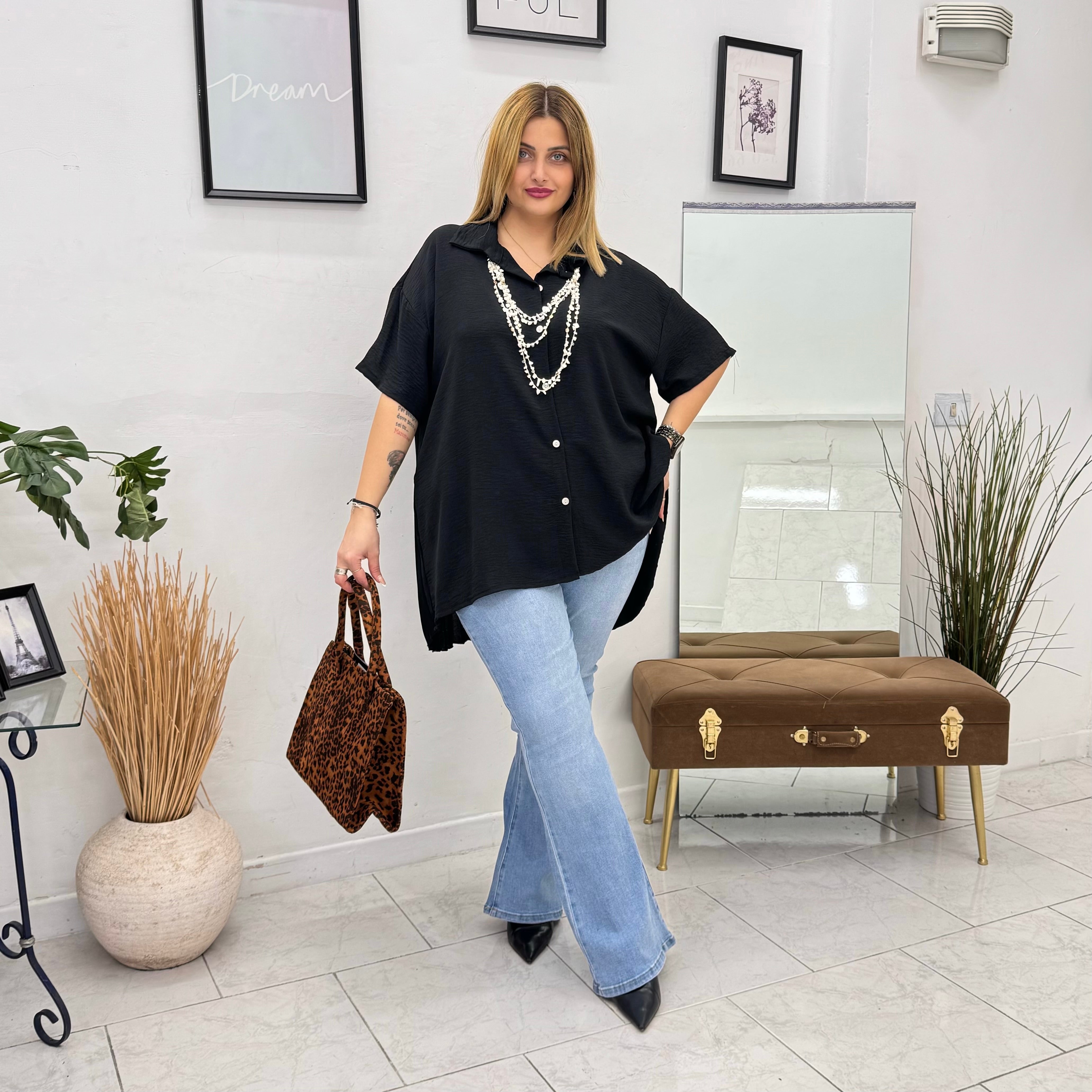 Camicia Back Plissé