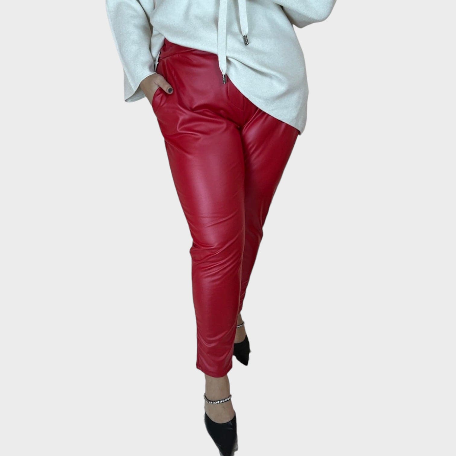 Pantalone ecopelle tasca america