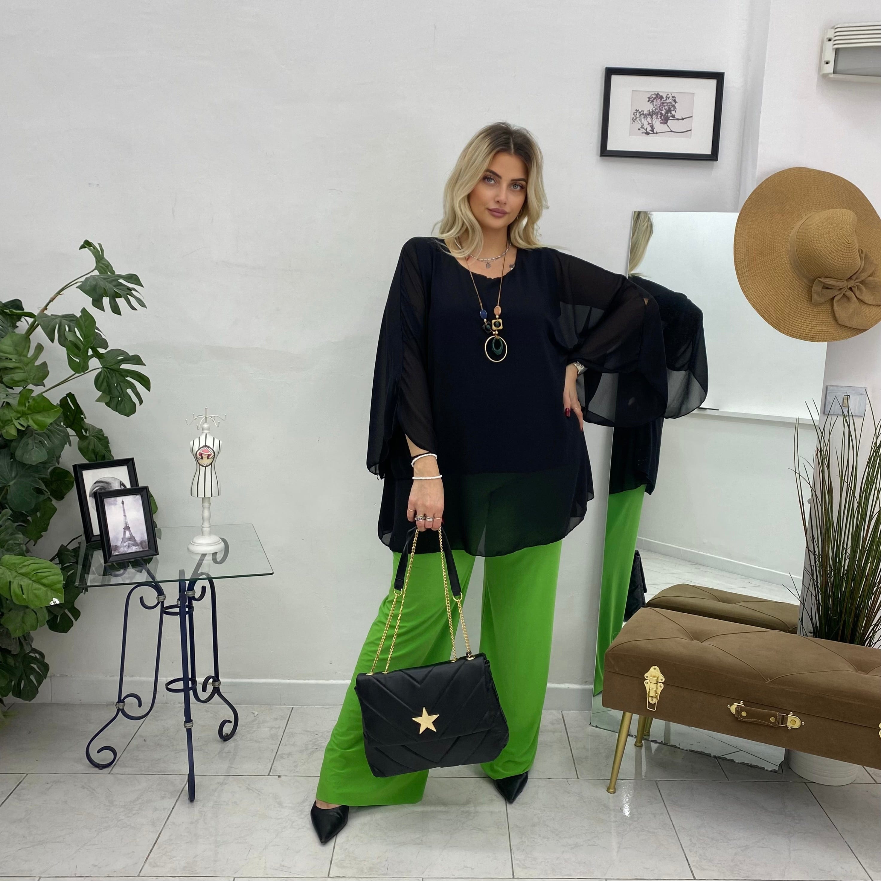 Pantalone a palazzo in viscosa