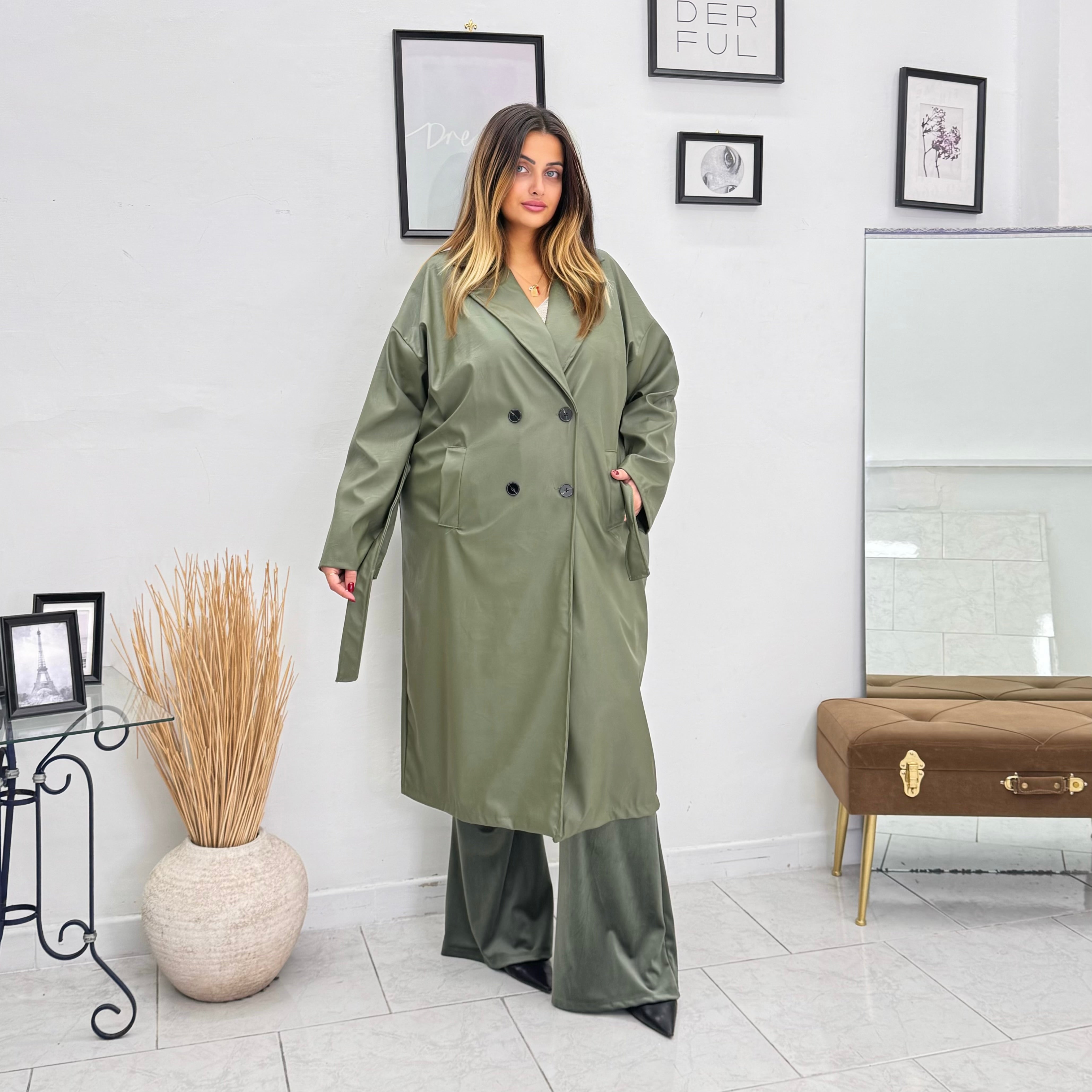 Trench in Ecopelle Giada