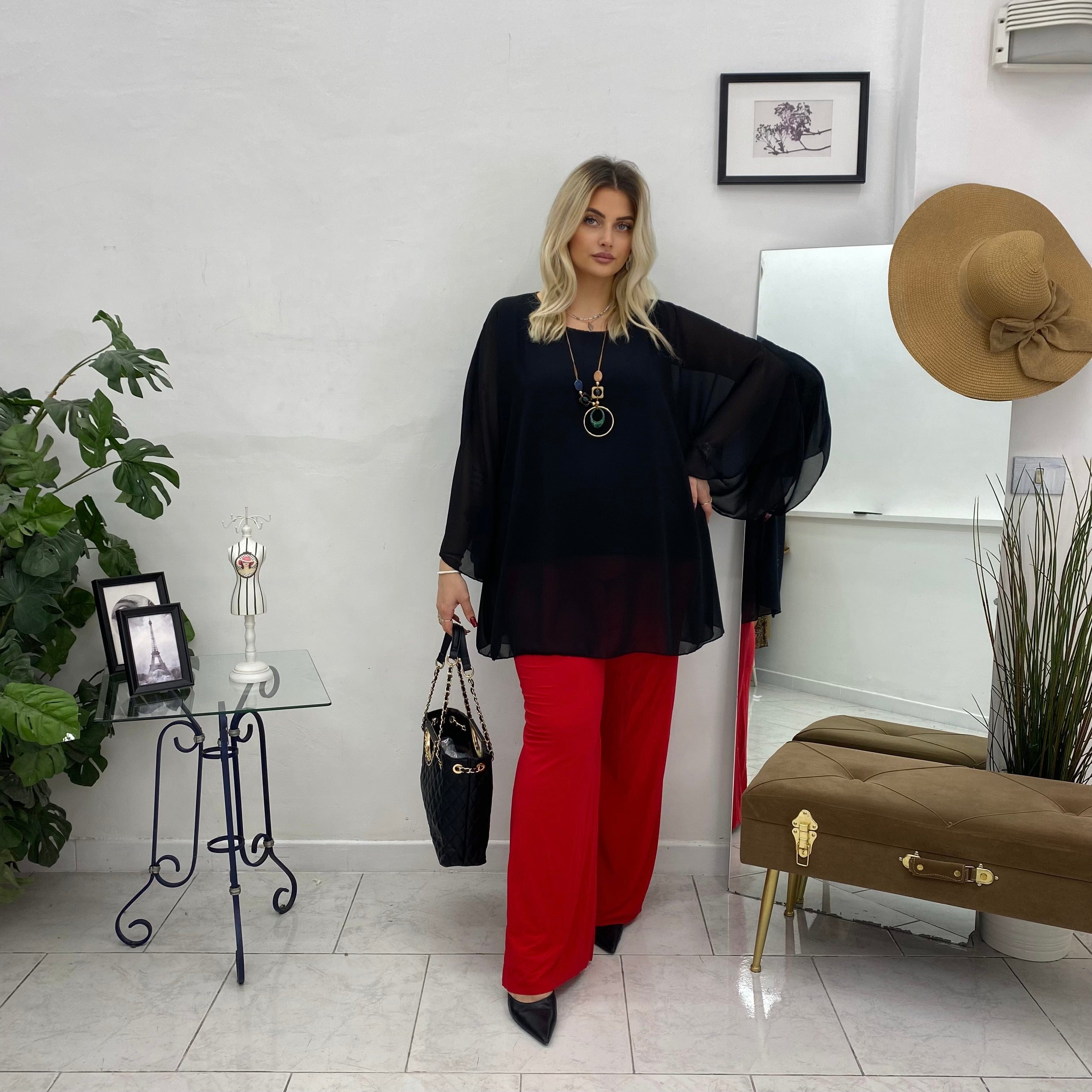 Pantalone a palazzo in viscosa