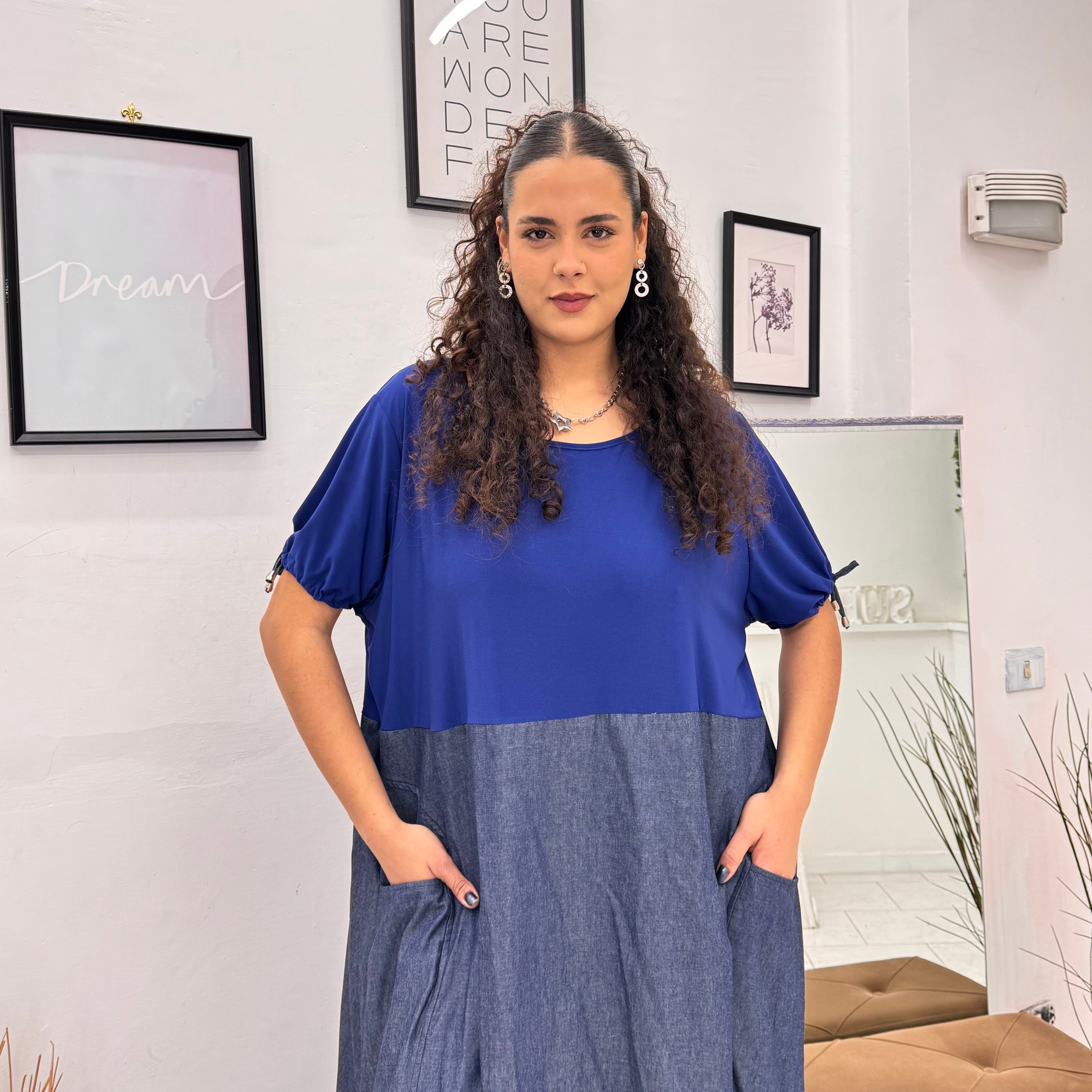 Maxi Abito Blue Jeans