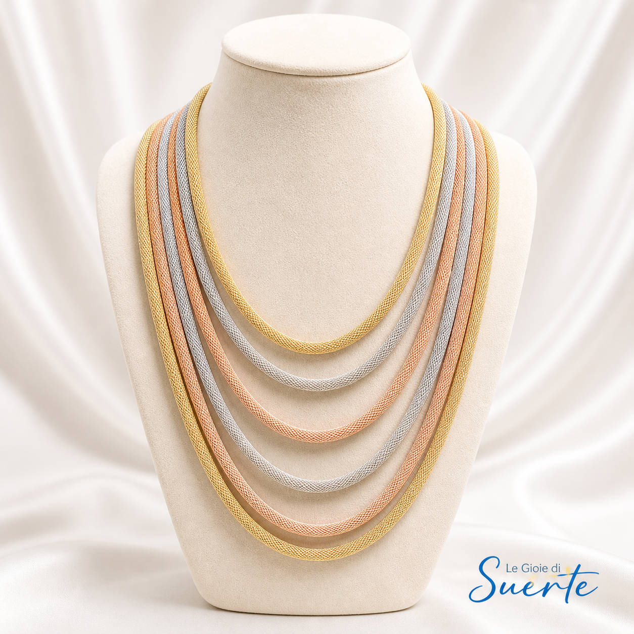 Collana Multistrato Luxury Tricolore