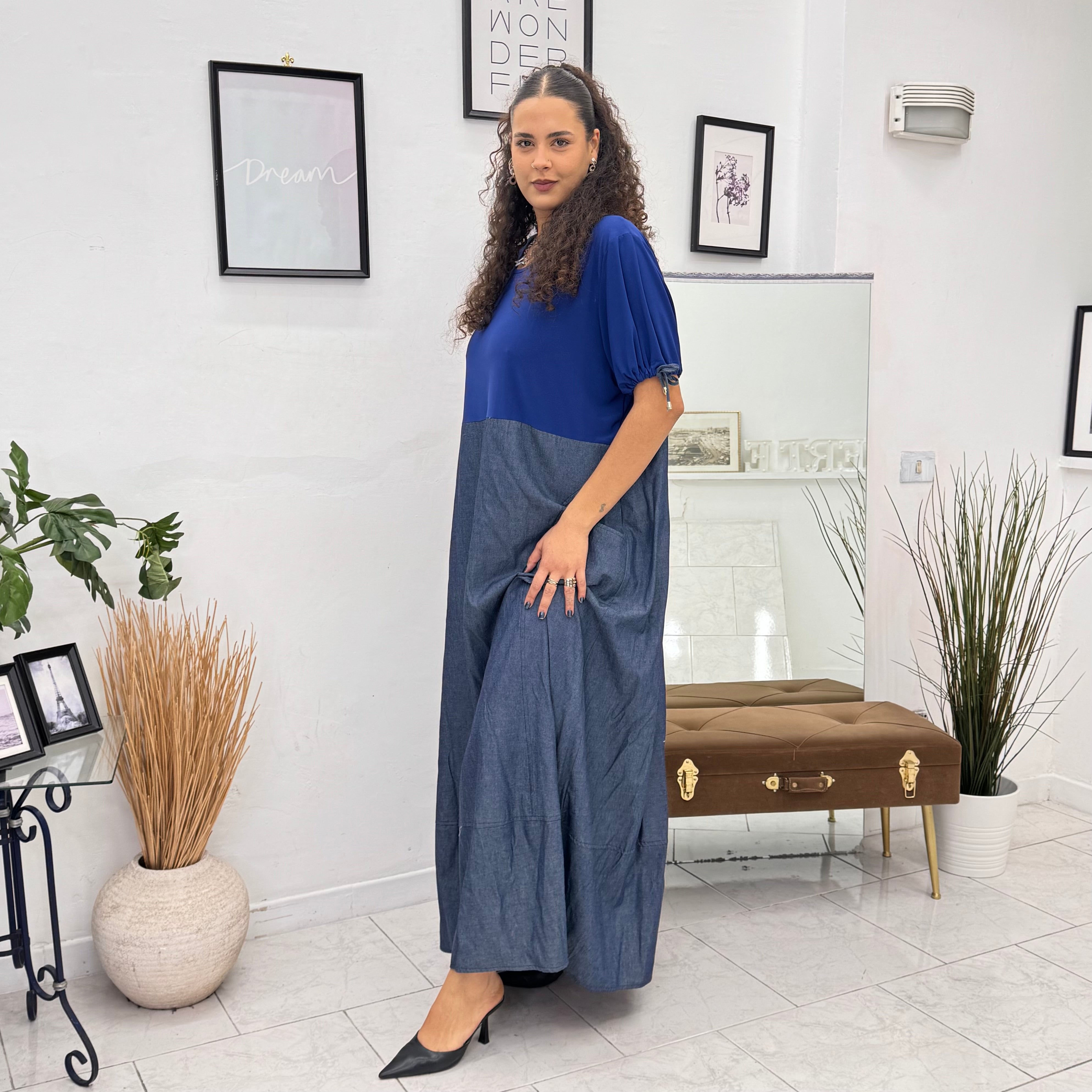 Maxi Abito Blue Jeans