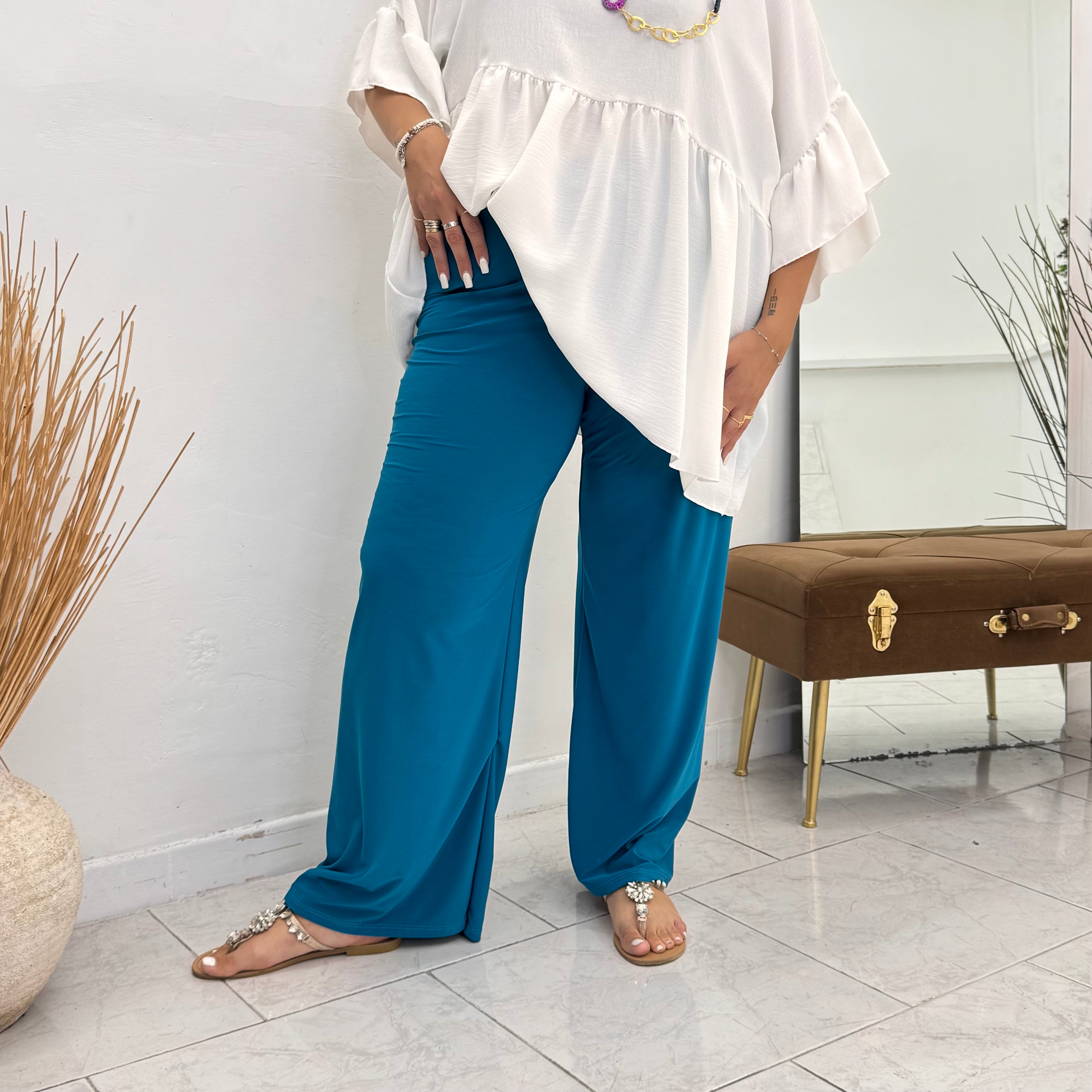 Pantalone a palazzo in viscosa