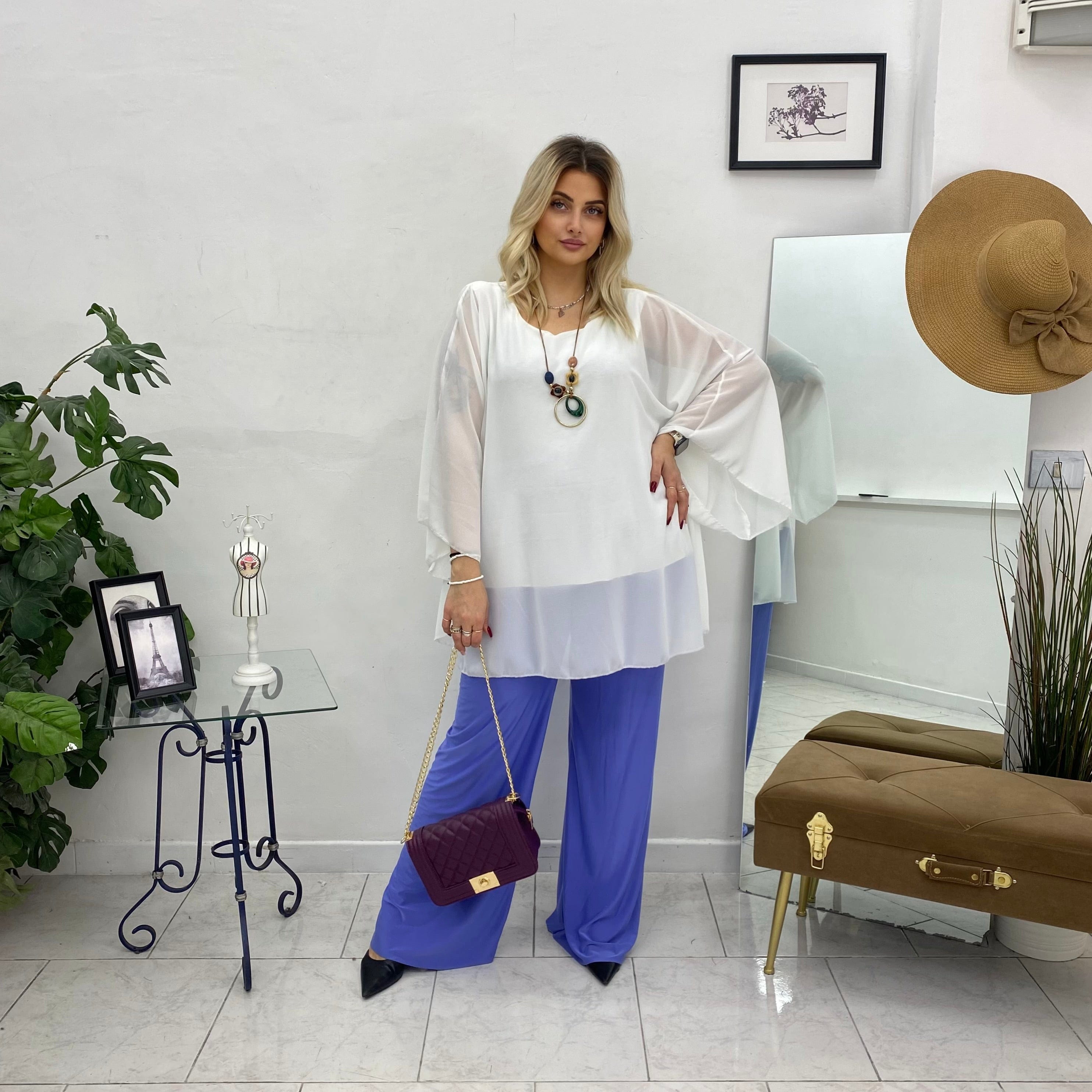 Pantalone a palazzo in viscosa