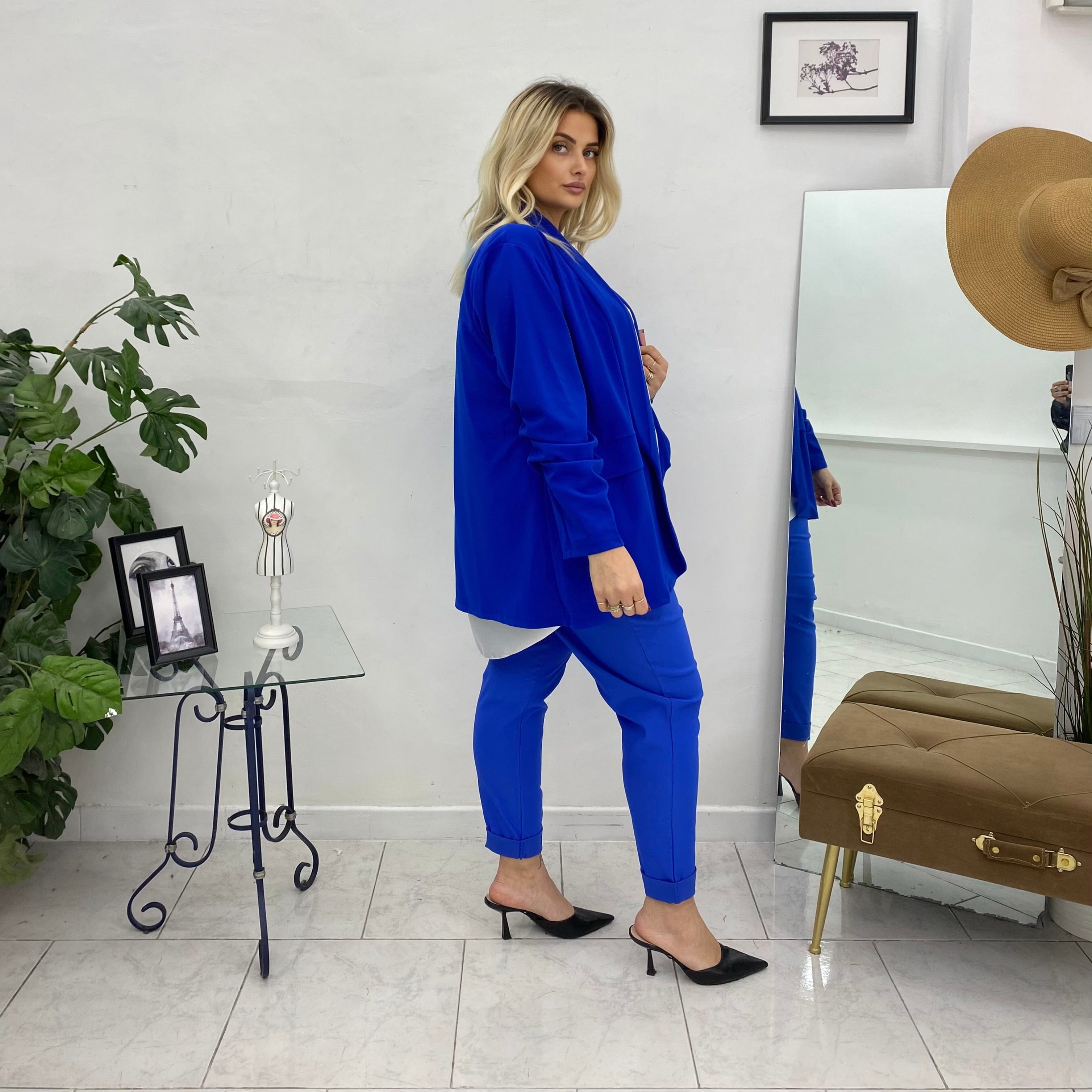 Giacca elasticizzata con manica arricciata moda curvy