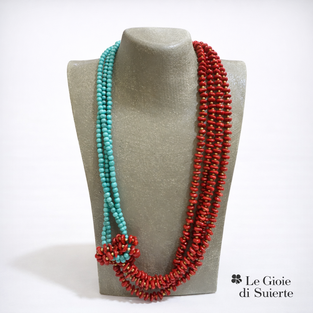 Collana Coral & Turquoise Statement