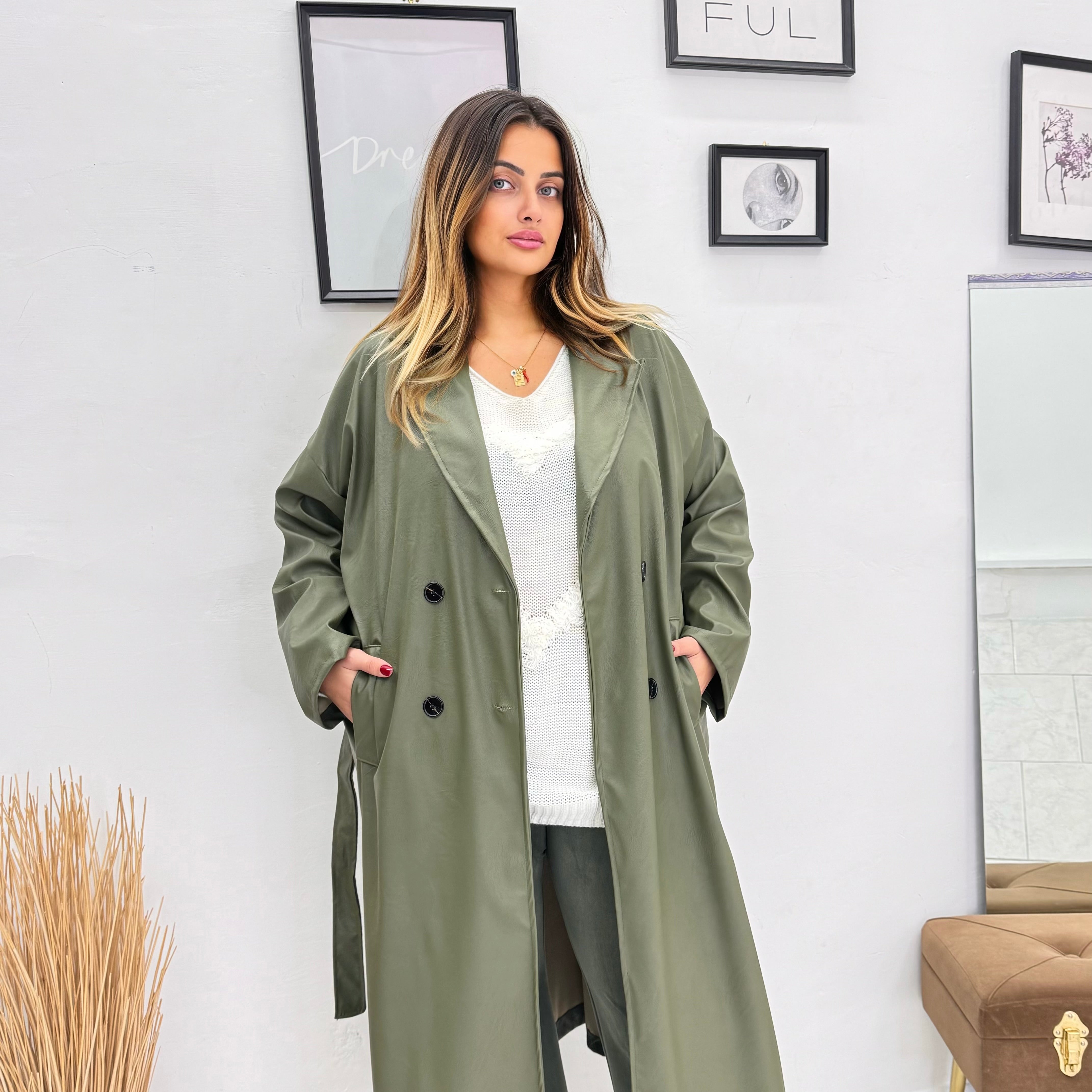 Trench in Ecopelle Giada