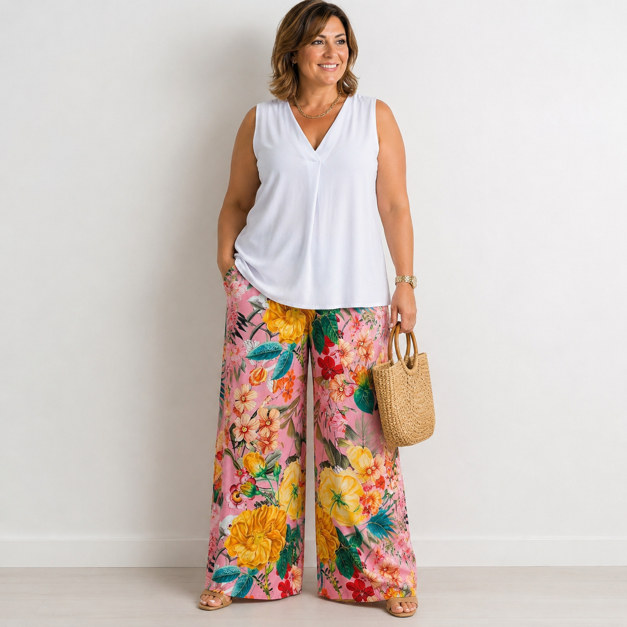 Pantalone Palazzo Jungle Bloom 31077