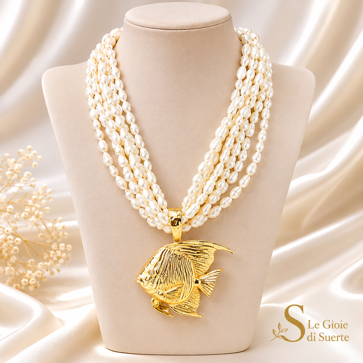 Collana Pesce d’Oro Perla Marina