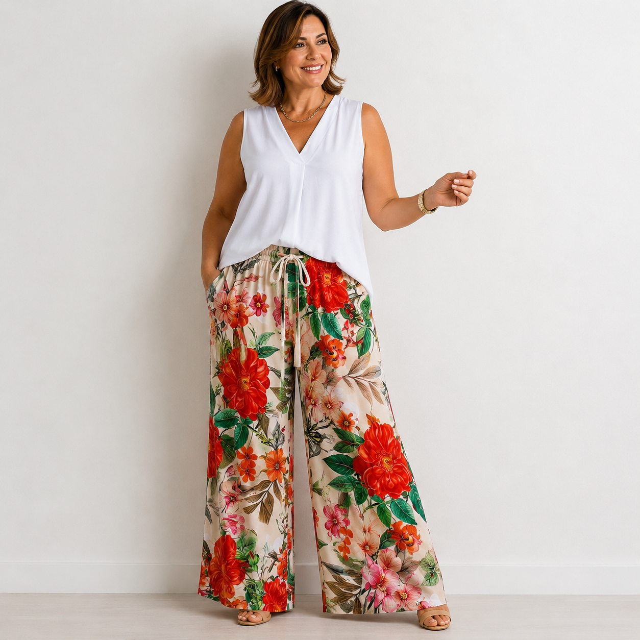 Pantalone Palazzo Jungle Bloom 31077