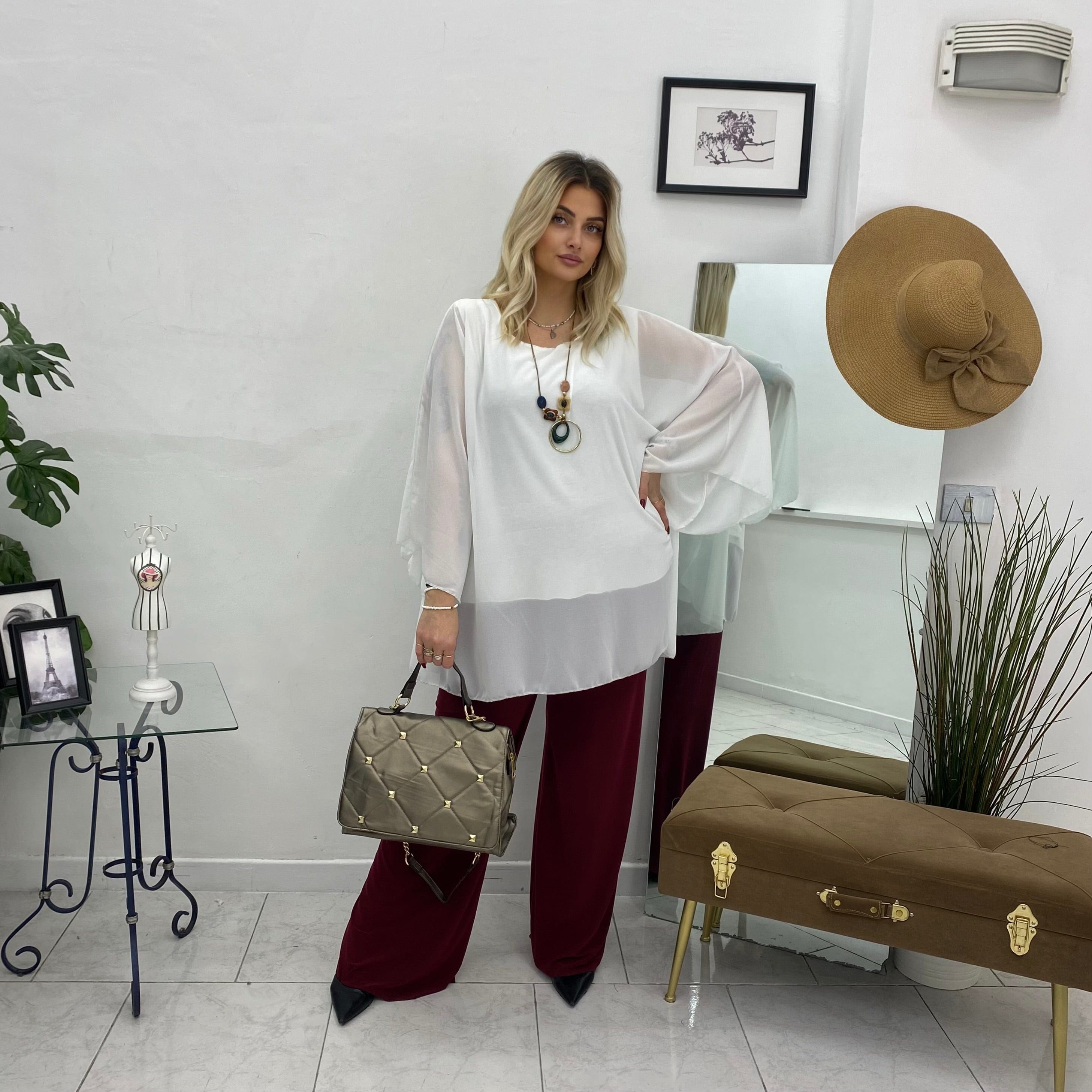 Pantalone a palazzo in viscosa