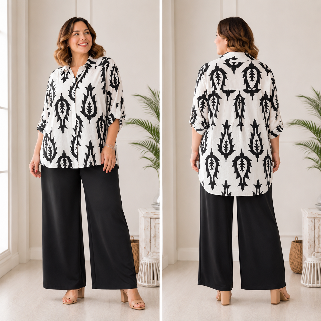 Camicia foglia bicolore art. j6186
