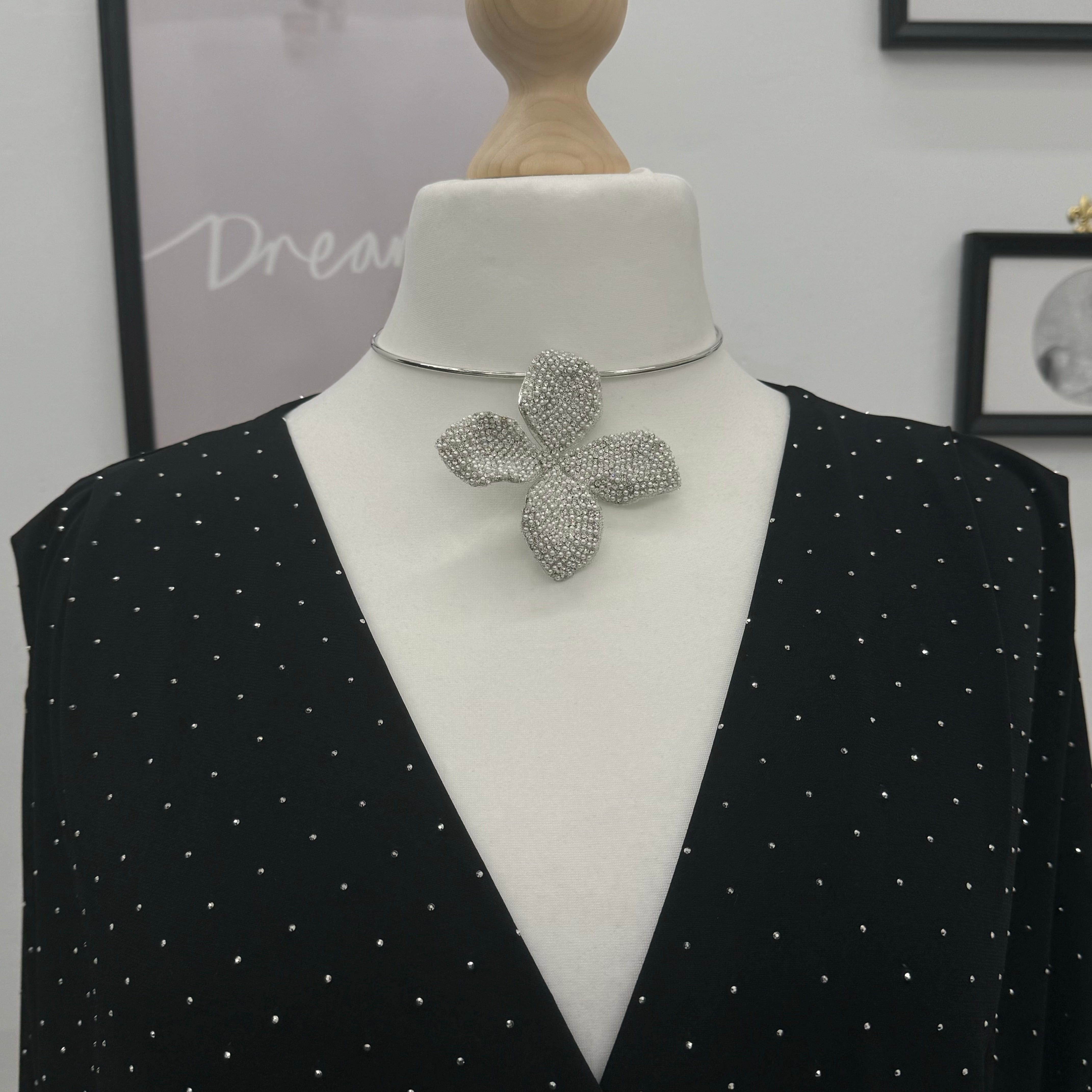 Choker Flower Silver