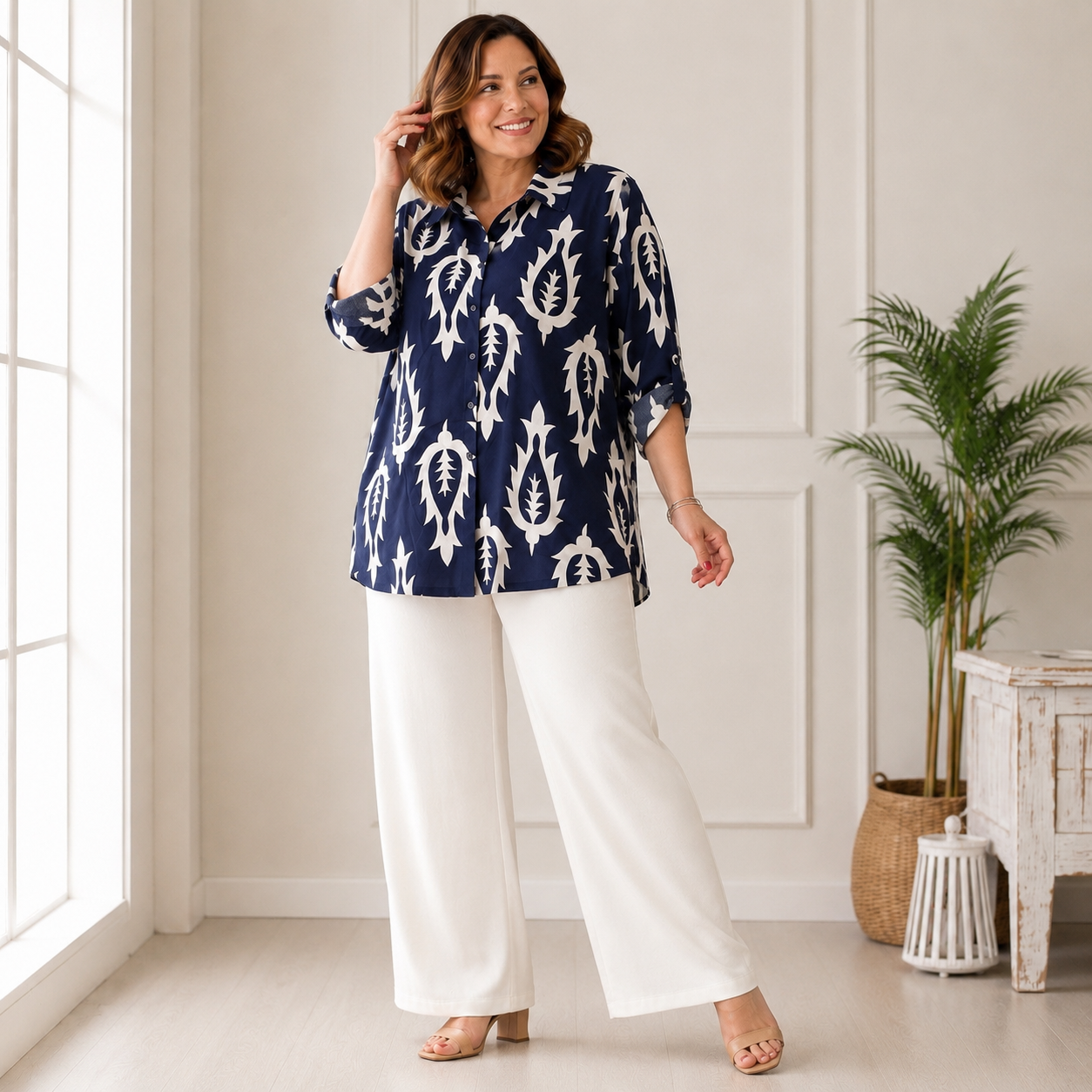 Camicia foglia bicolore art. j6186