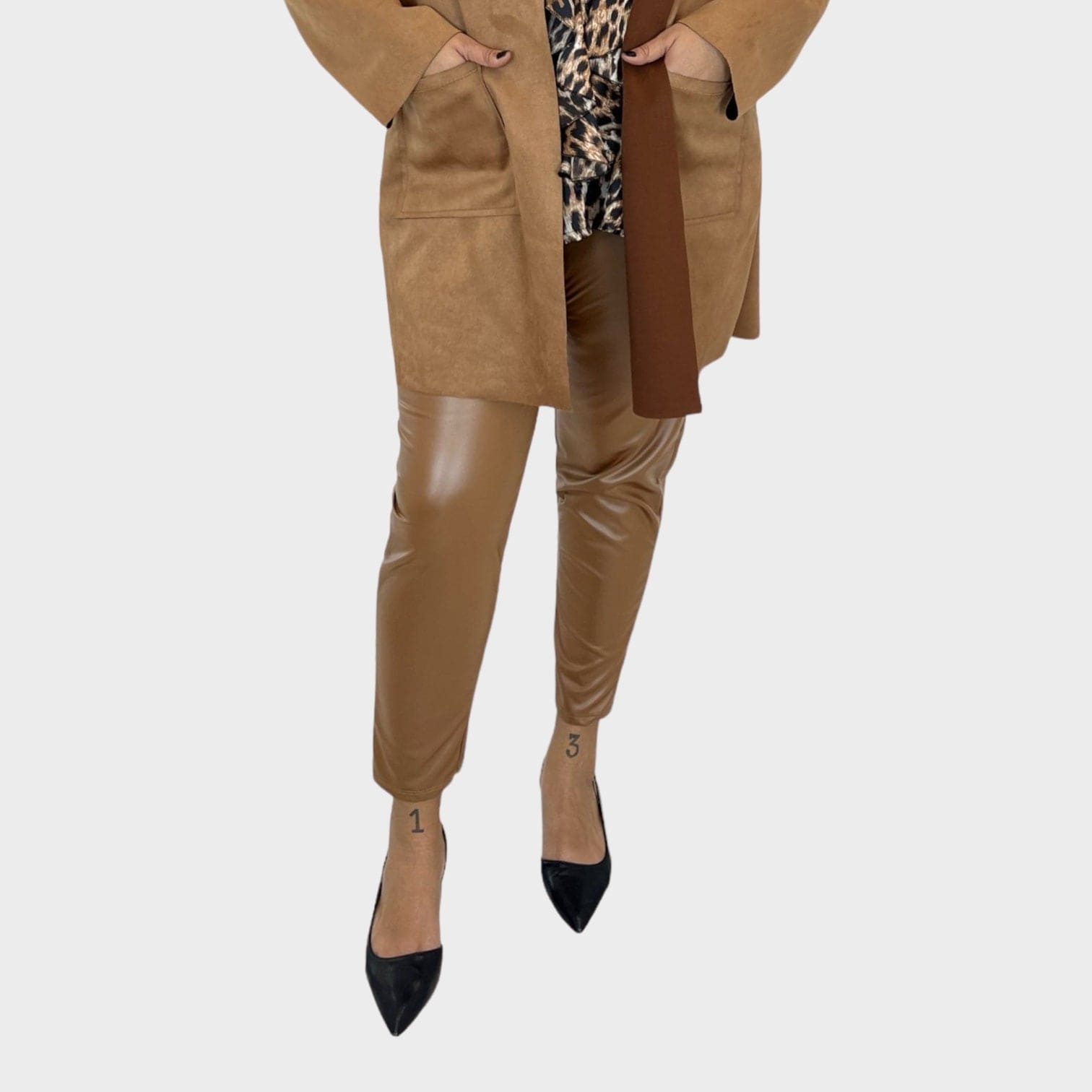 Pantalone ecopelle tasca america