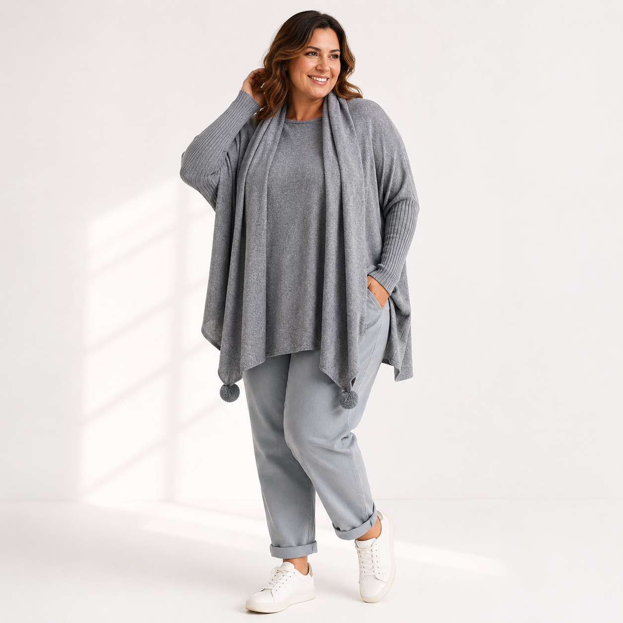 Maxi Maglione con Sciarpa 8032ab