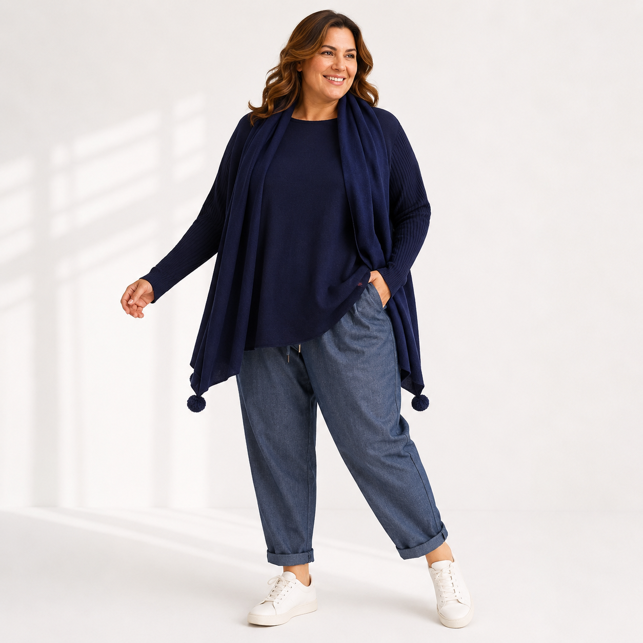 Maxi Maglione con Sciarpa 8032ab