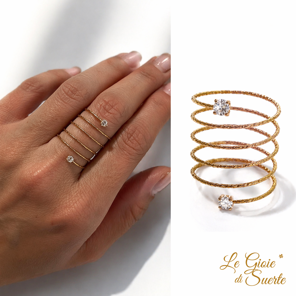 Anello Spiral Shine Gold