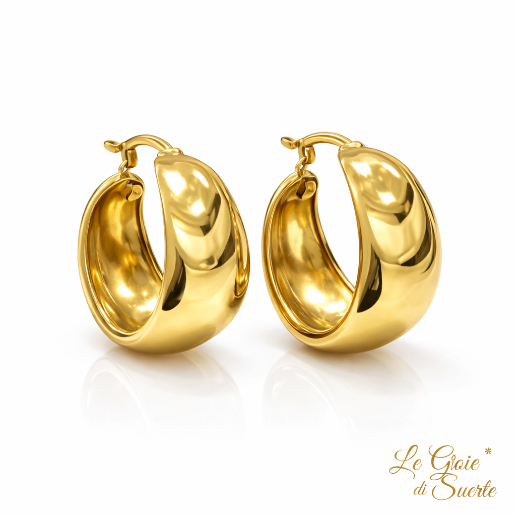Orecchini Wave Trinity Gold