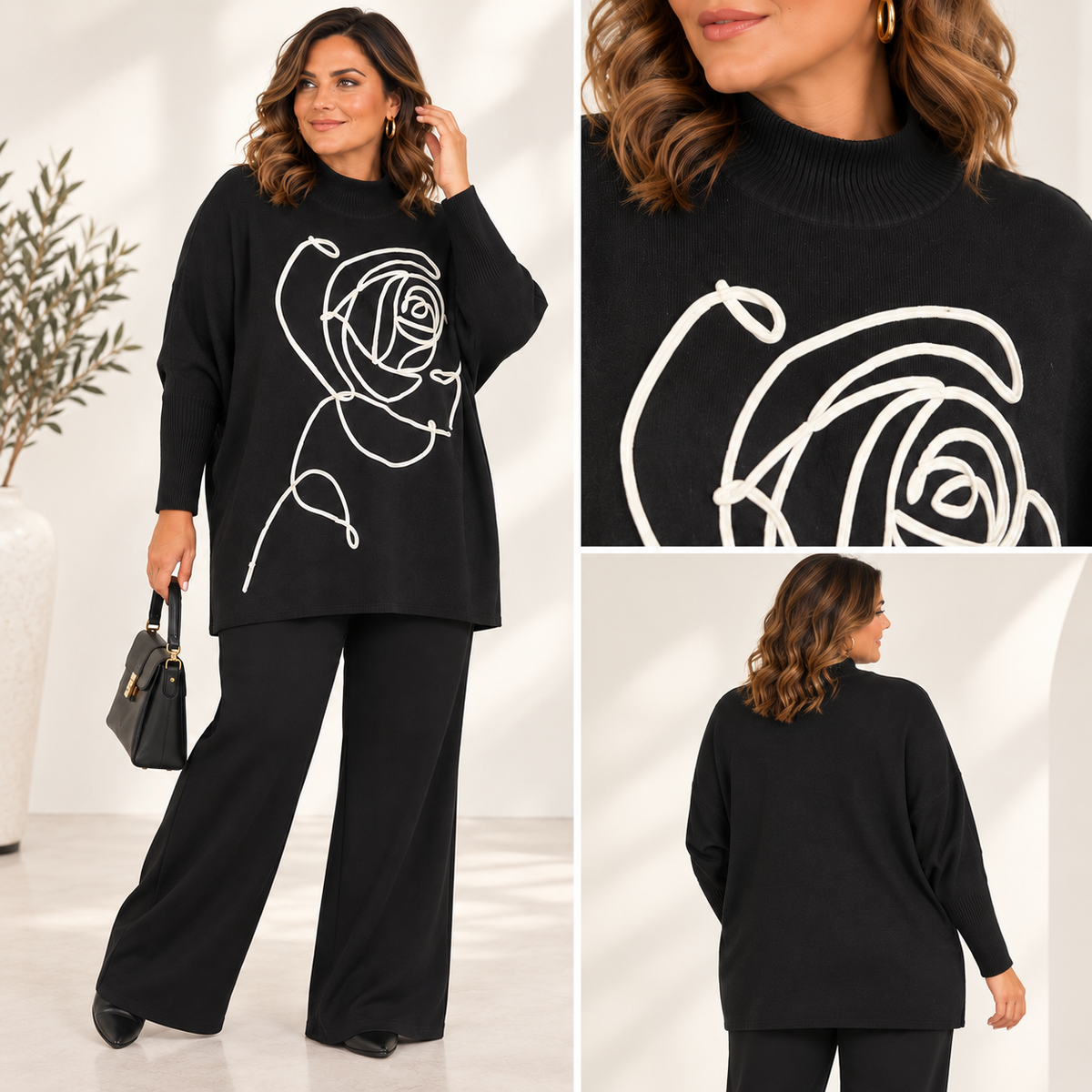 Maglioncino Mezzo Collo Rose 4158