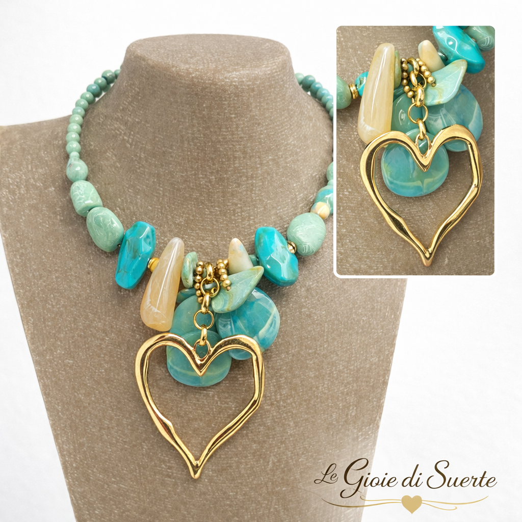 Collana Cuore Turchese Lumière
