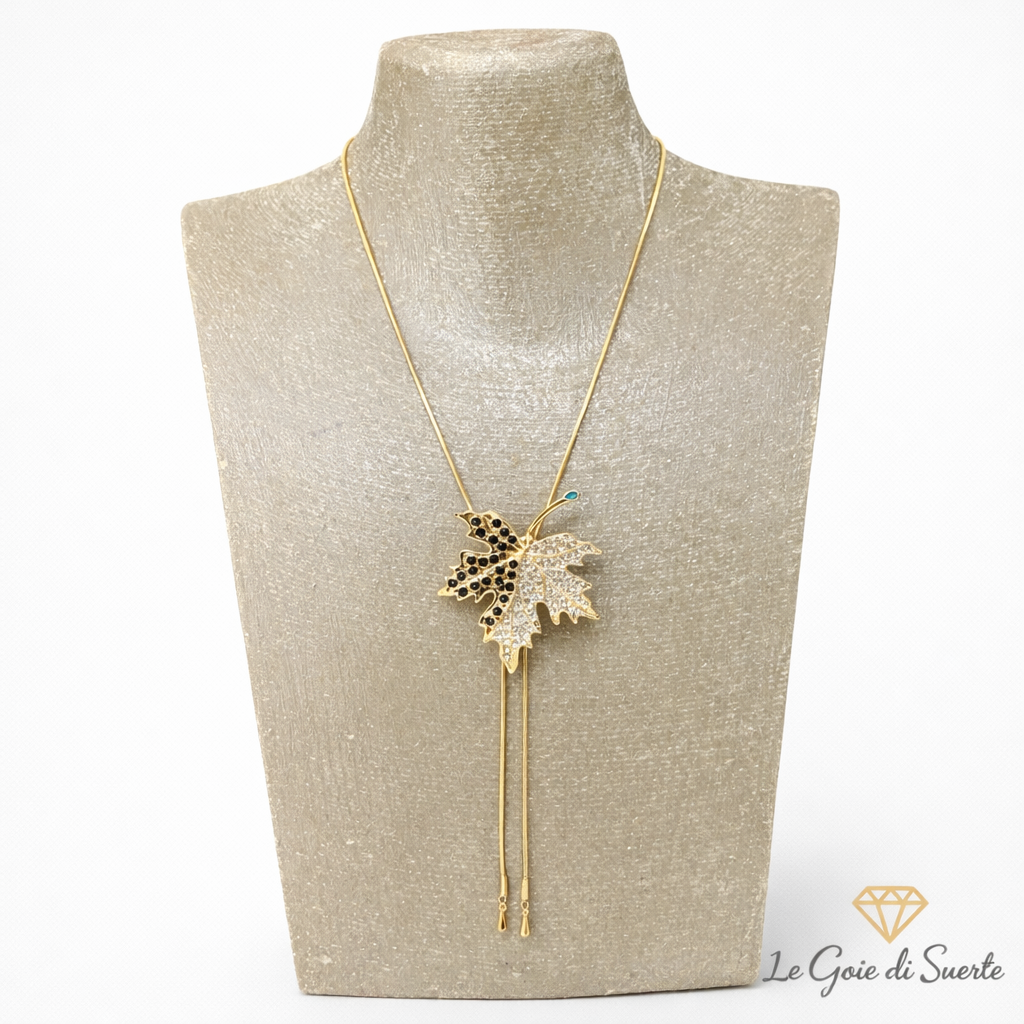 Collana Lariat Foglia Glam