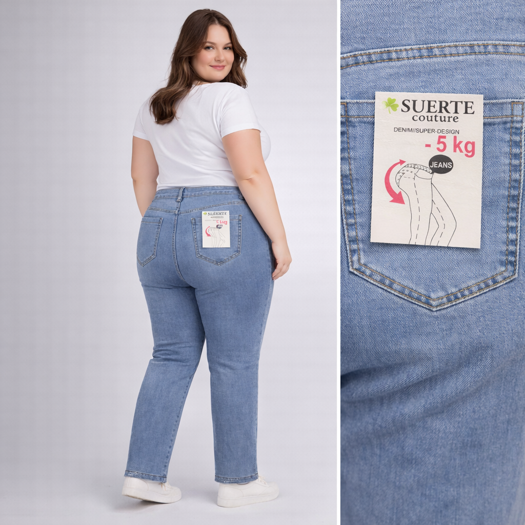 Jeans fascia strass -5kg 6589