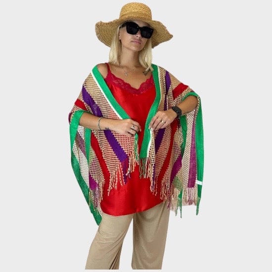Scialle colorato in rete donna curvy