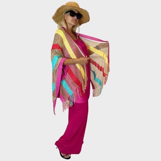 Scialle colorato in rete donna curvy