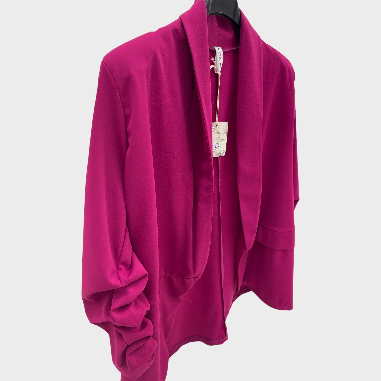 Giacca elasticizzata con manica arricciata moda curvy