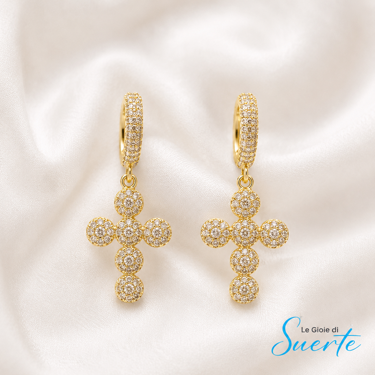 Orecchini Cross Shine Gold