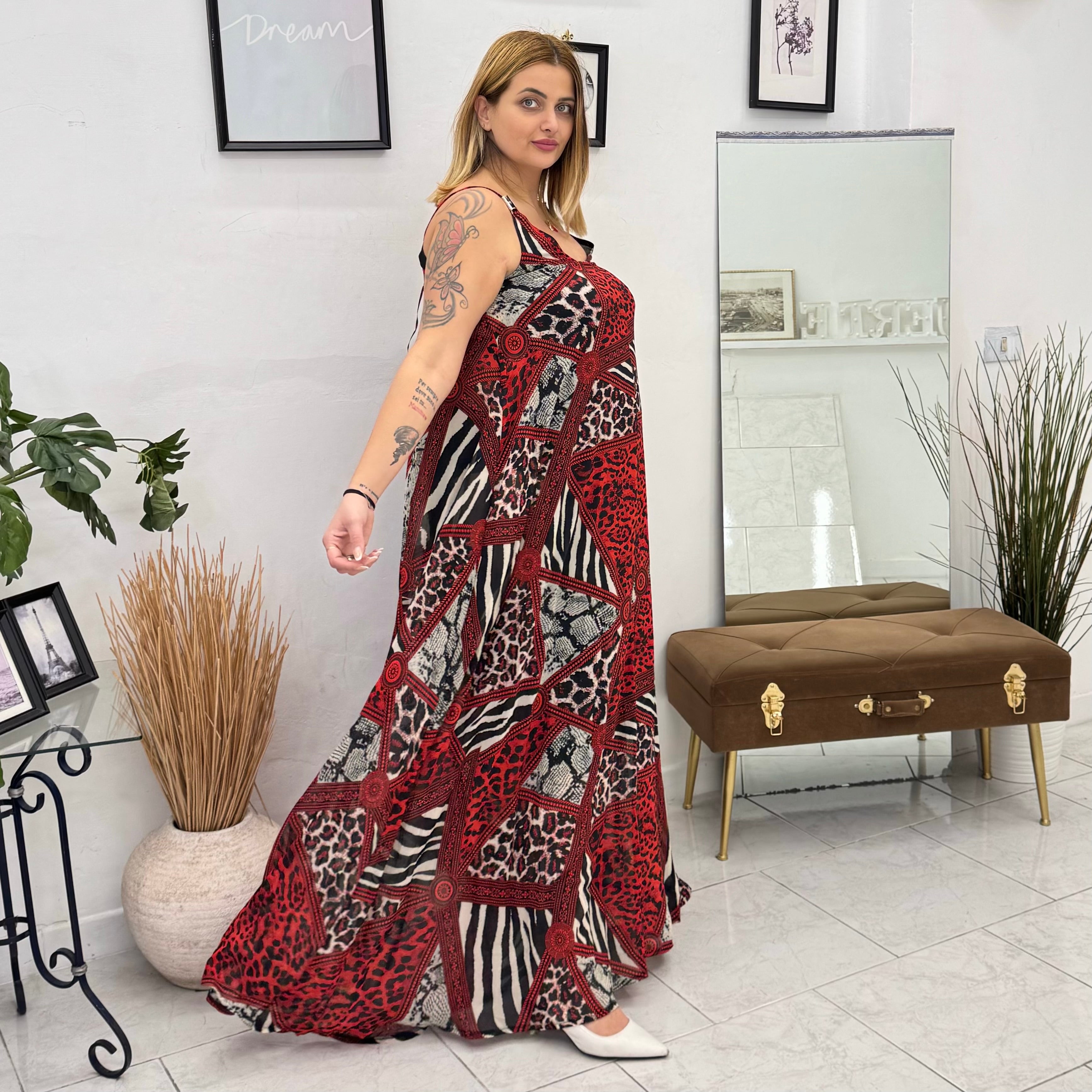 Abito spalline sottili donna curvy
