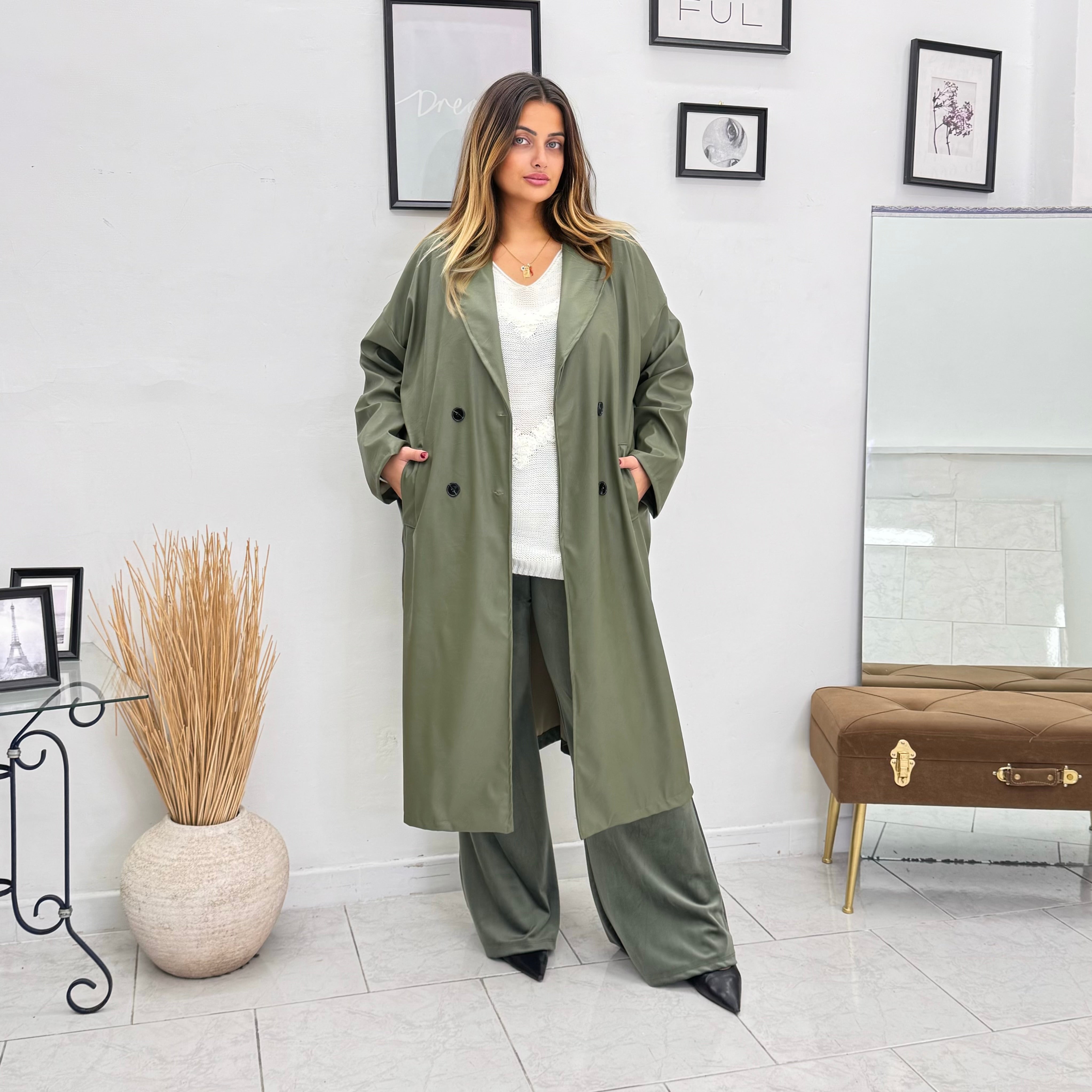 Trench in Ecopelle Giada