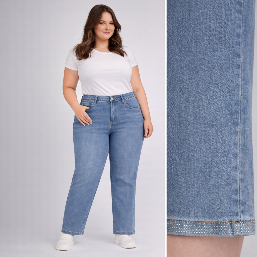 Jeans fascia strass -5kg 6589