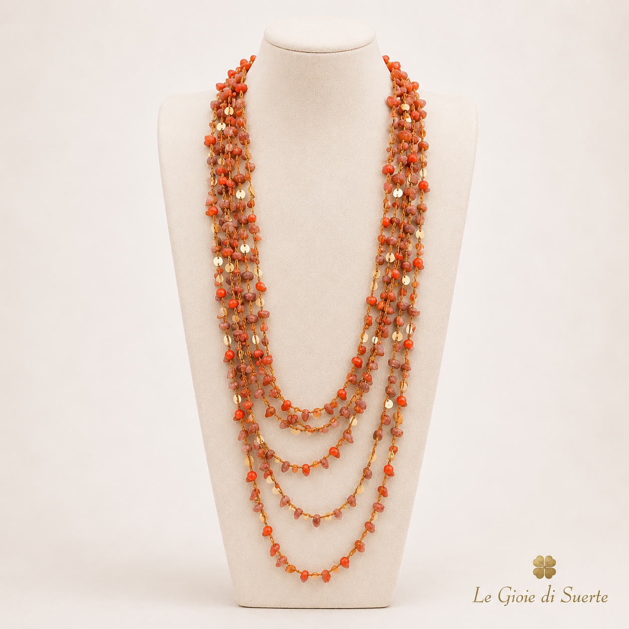 Collana Lunga Corallo Sunset