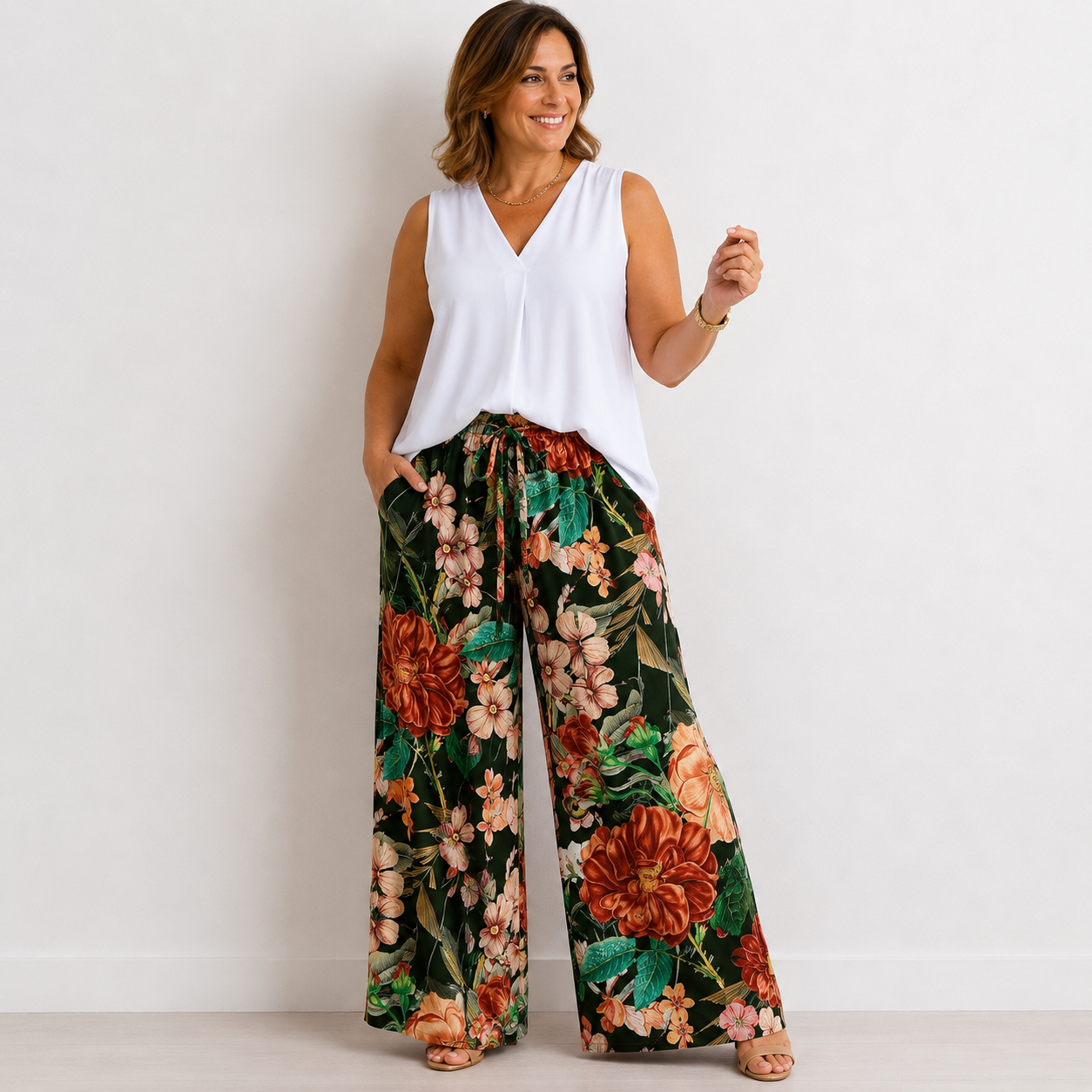 Pantalone Palazzo Jungle Bloom 31077