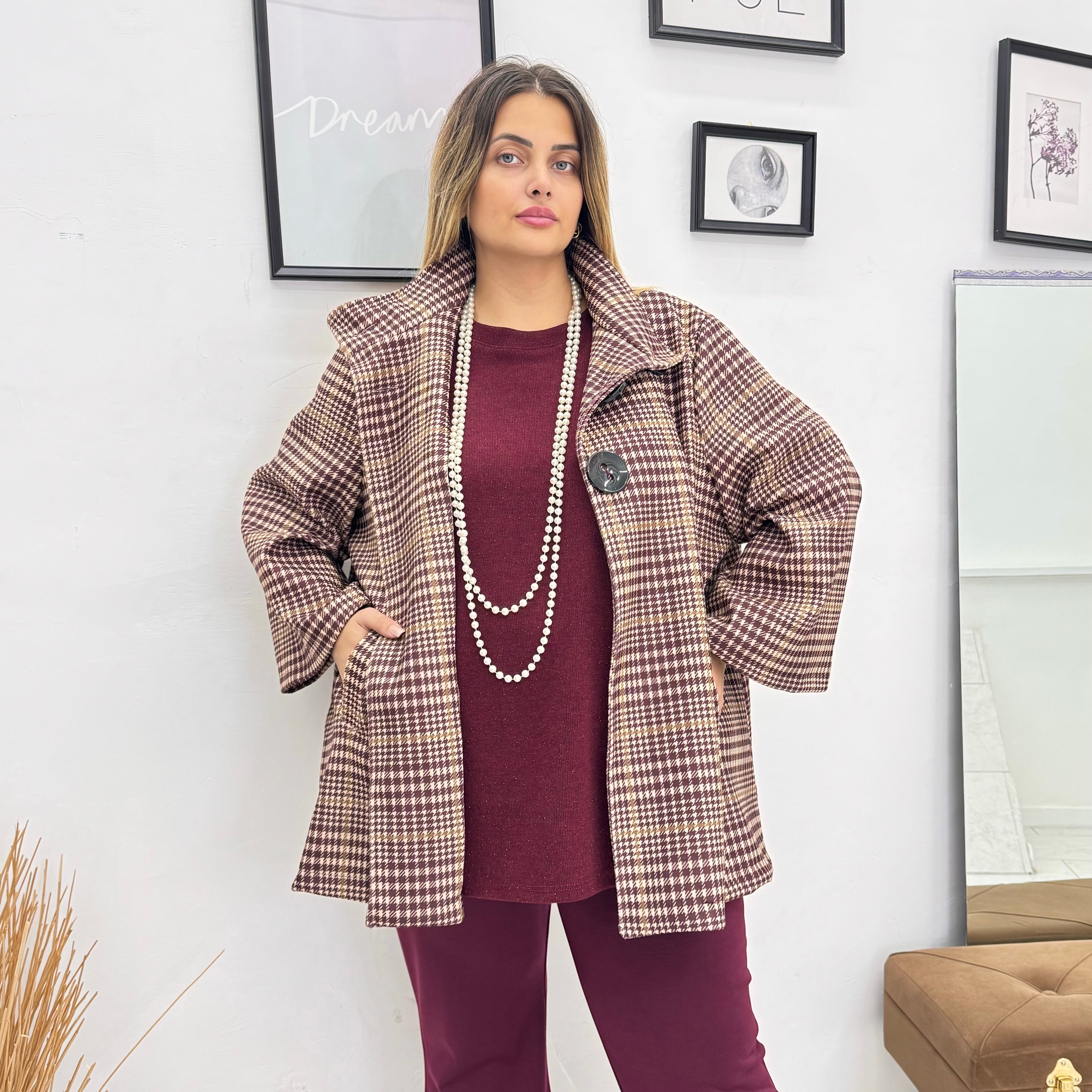 GIACCA BOTTON TARTAN