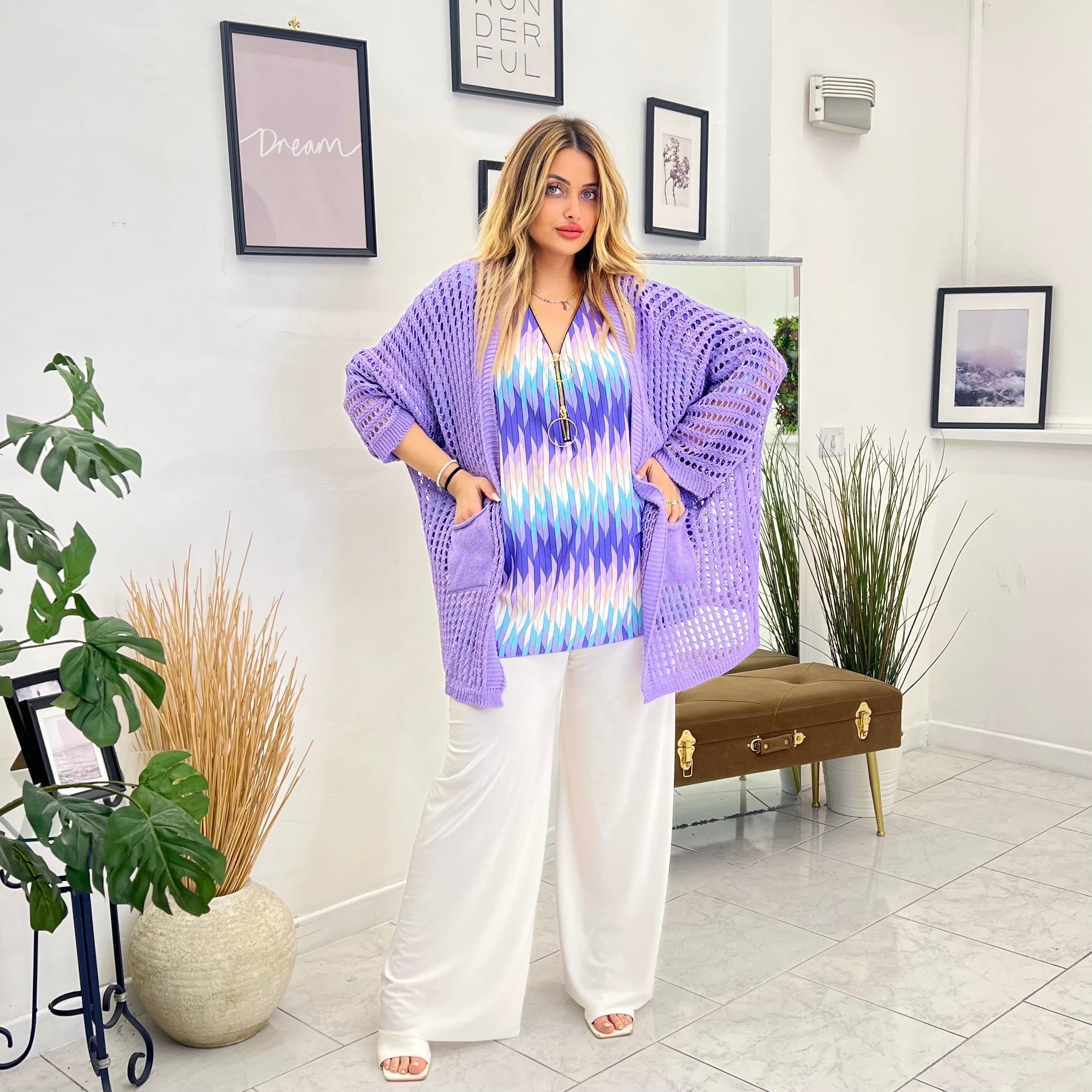 TOTAL LOOK ANGELICA 3 PEZZI LILLA