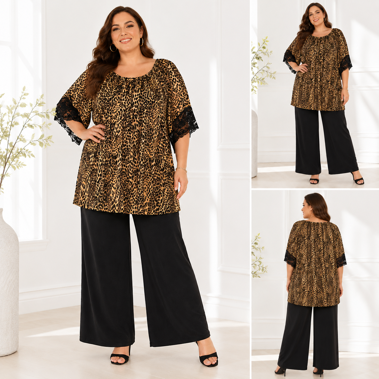 Casacca Leopard Chic con Pizzo