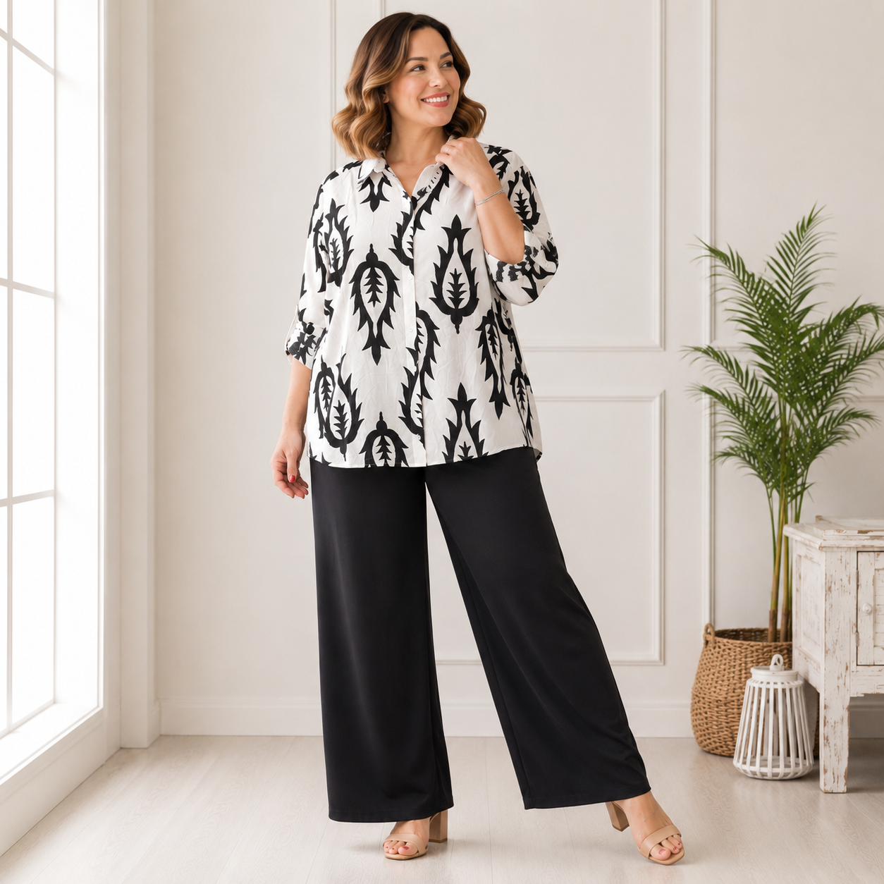 Camicia foglia bicolore art. j6186
