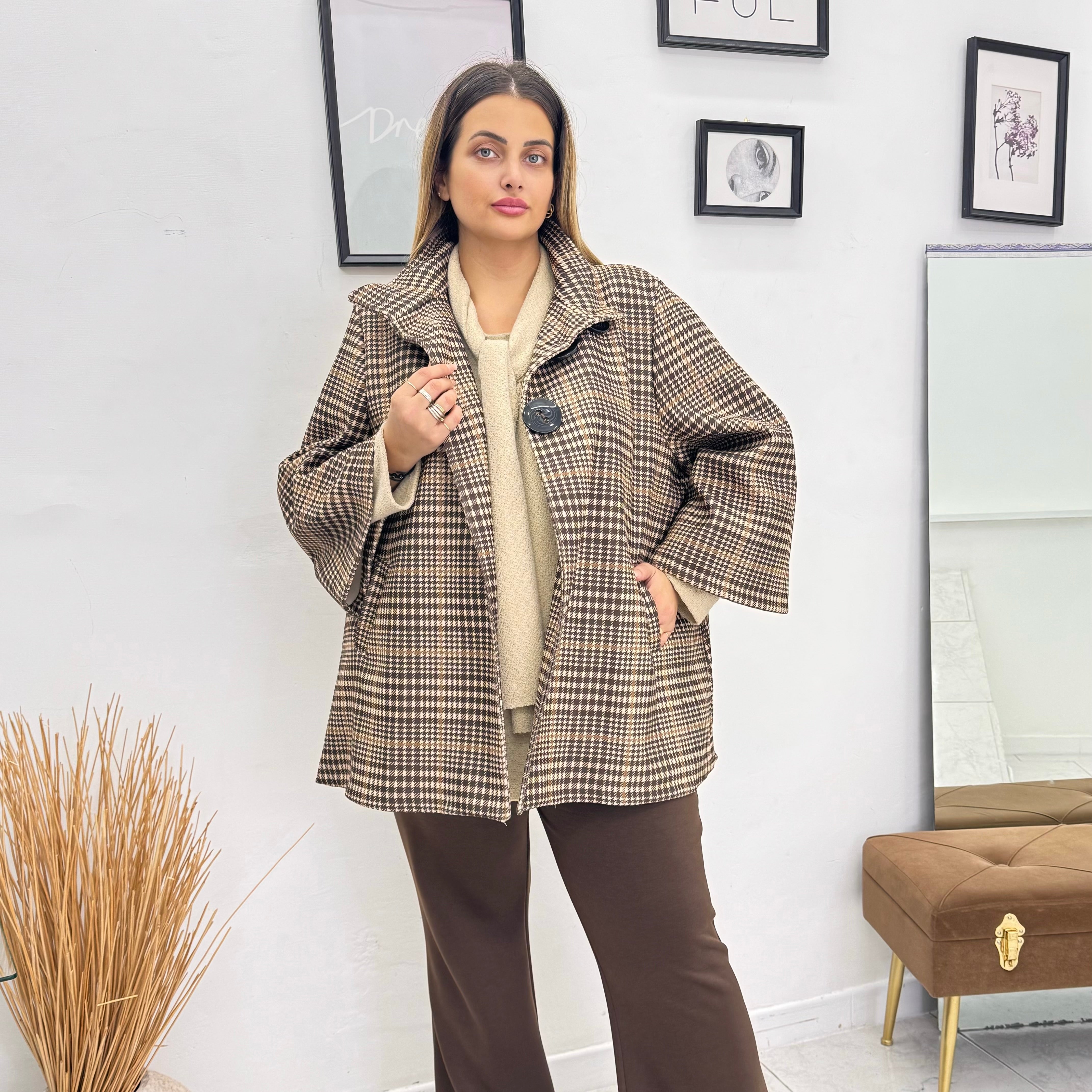 GIACCA BOTTON TARTAN