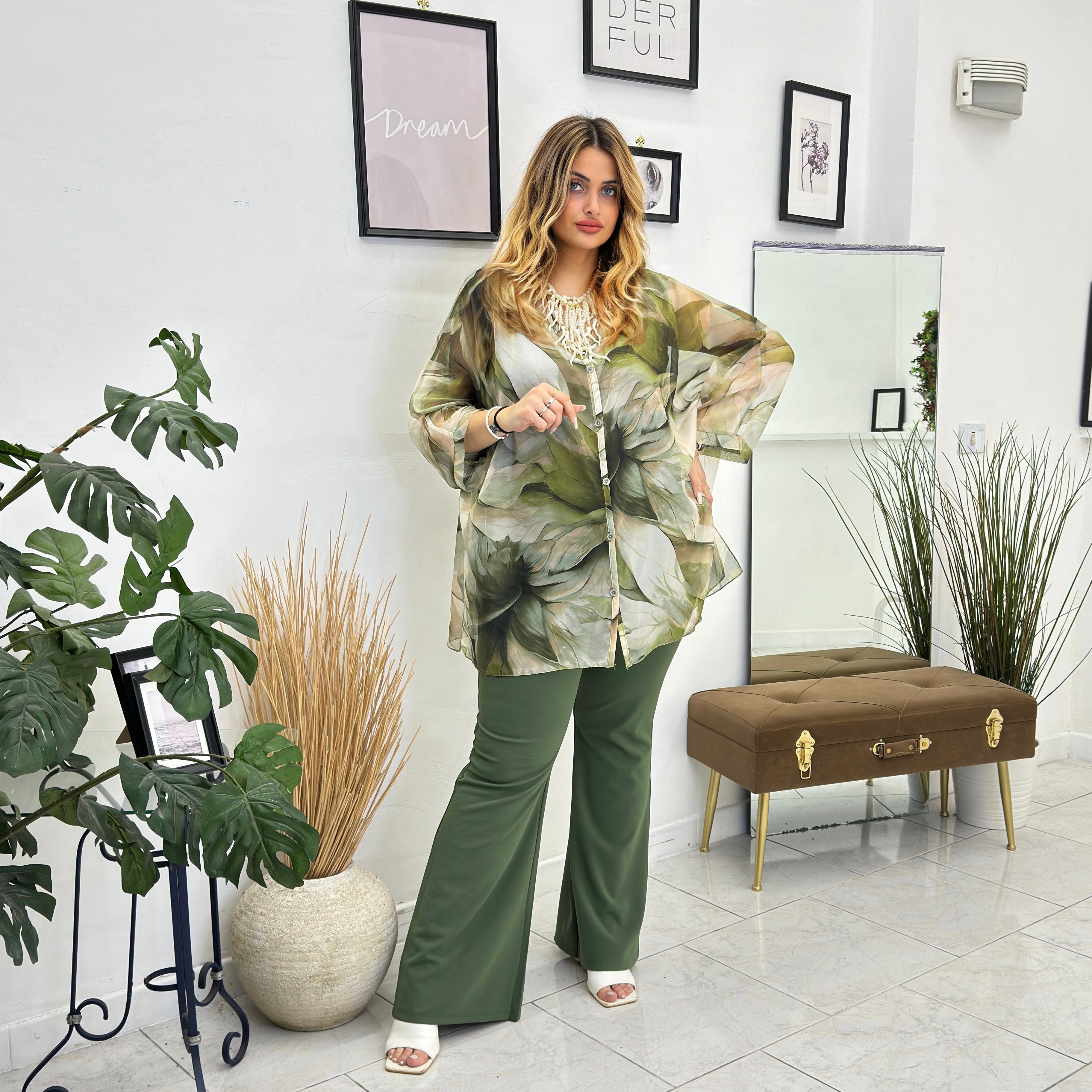 TOTAL LOOK ELISA VERDE MILITARE