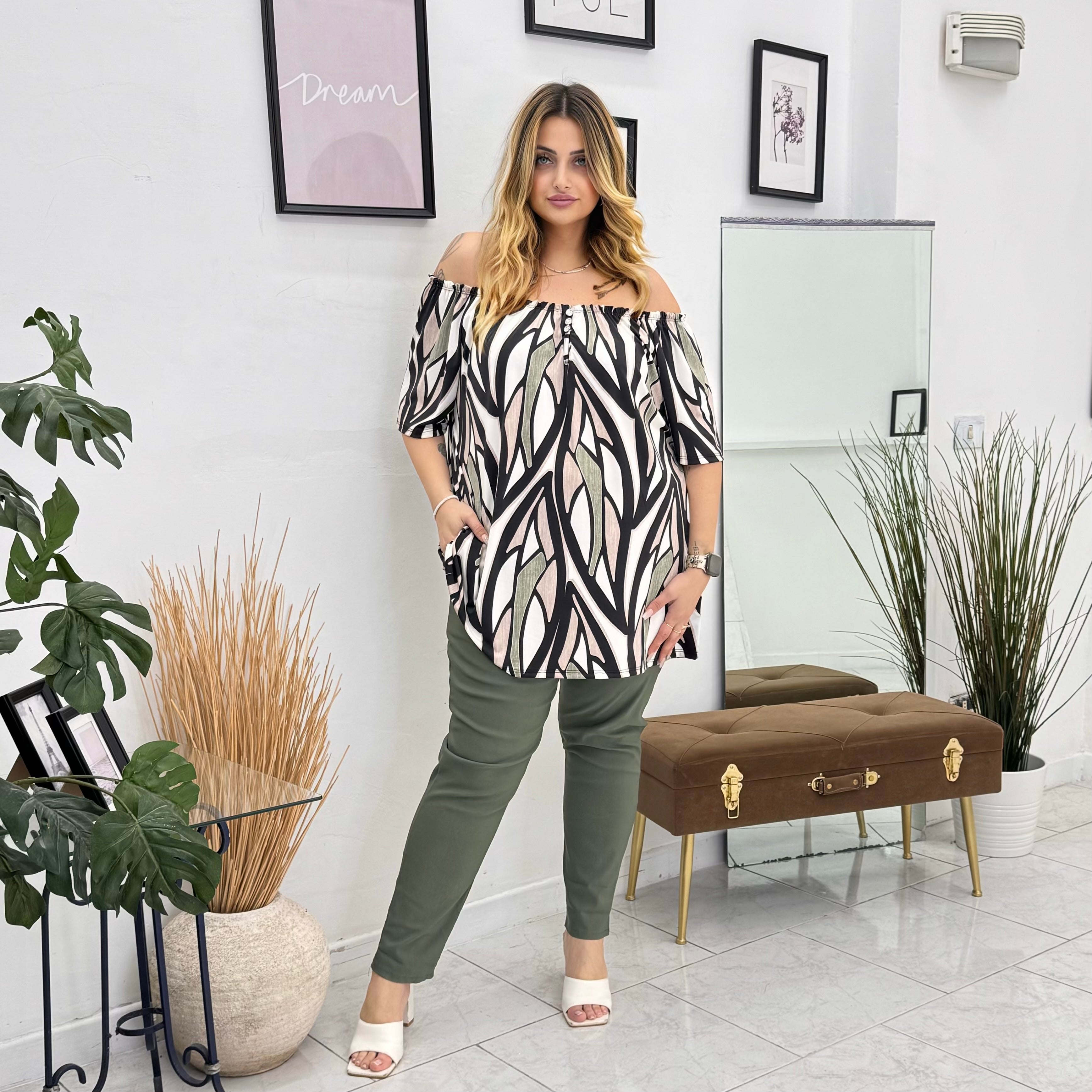 TOTAL LOOK MANOLA NERO/VERDE
