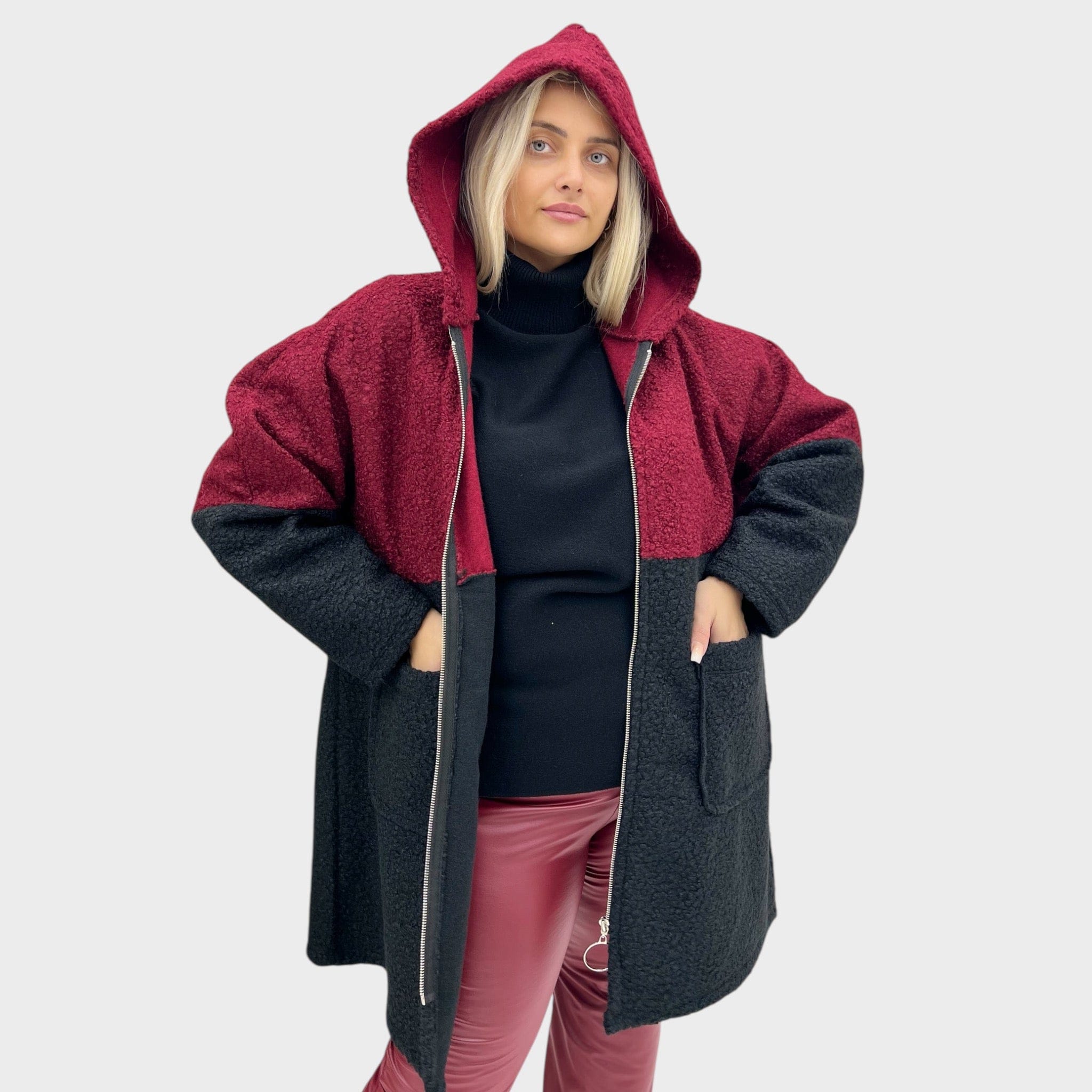 Cappotto bicolore Bouclé