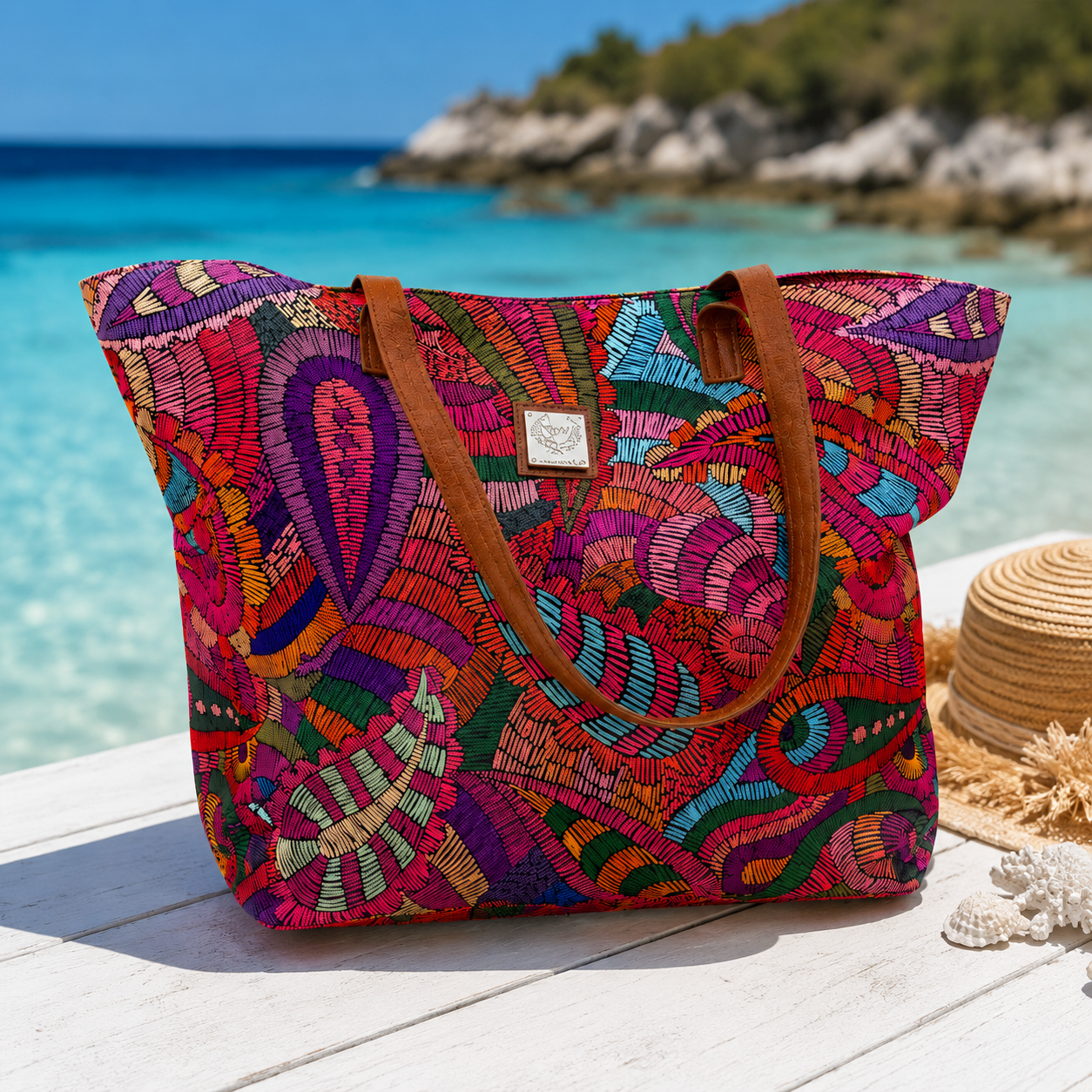 Borsa Mare Coral Mosaic