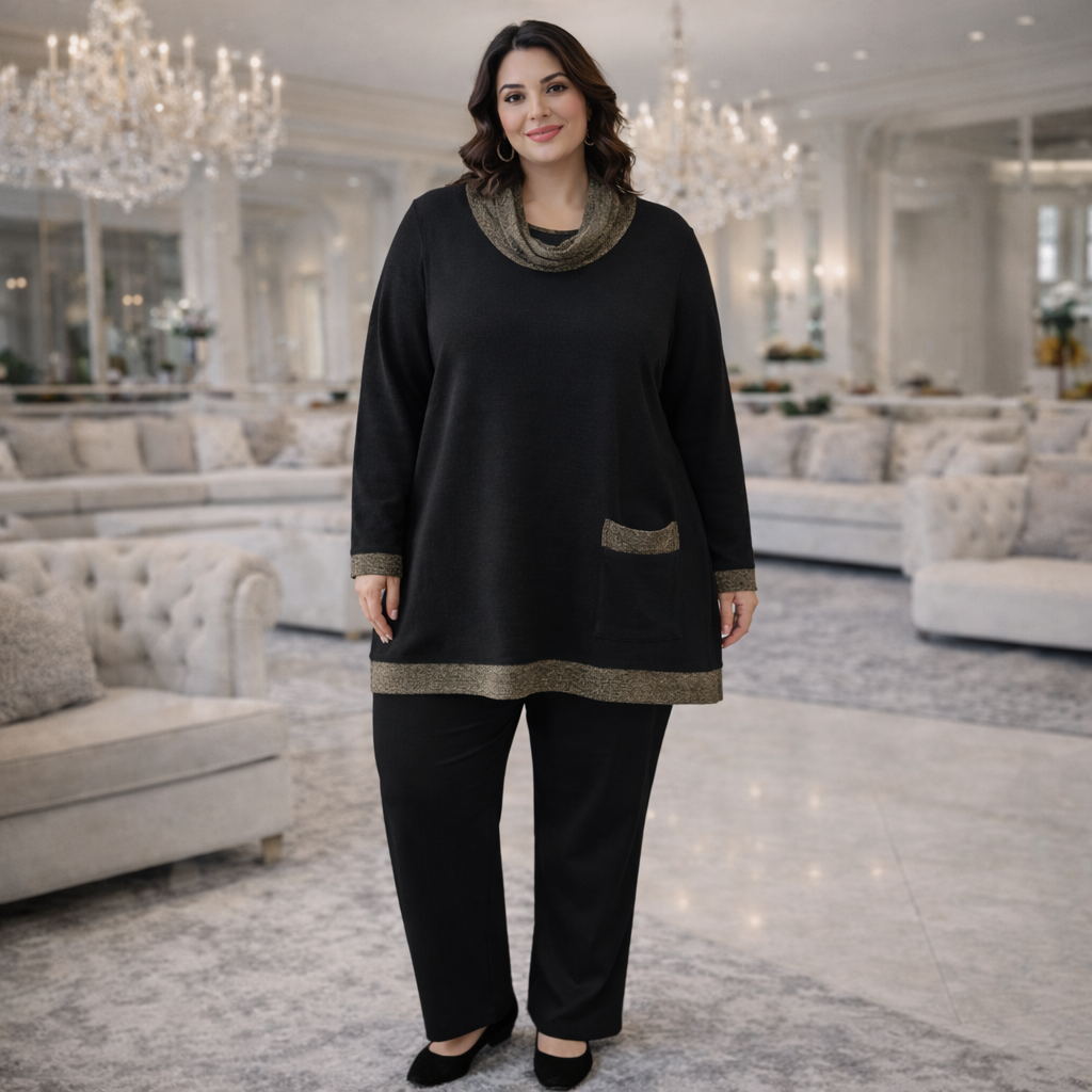 Maglia Collo Chunky Lamè